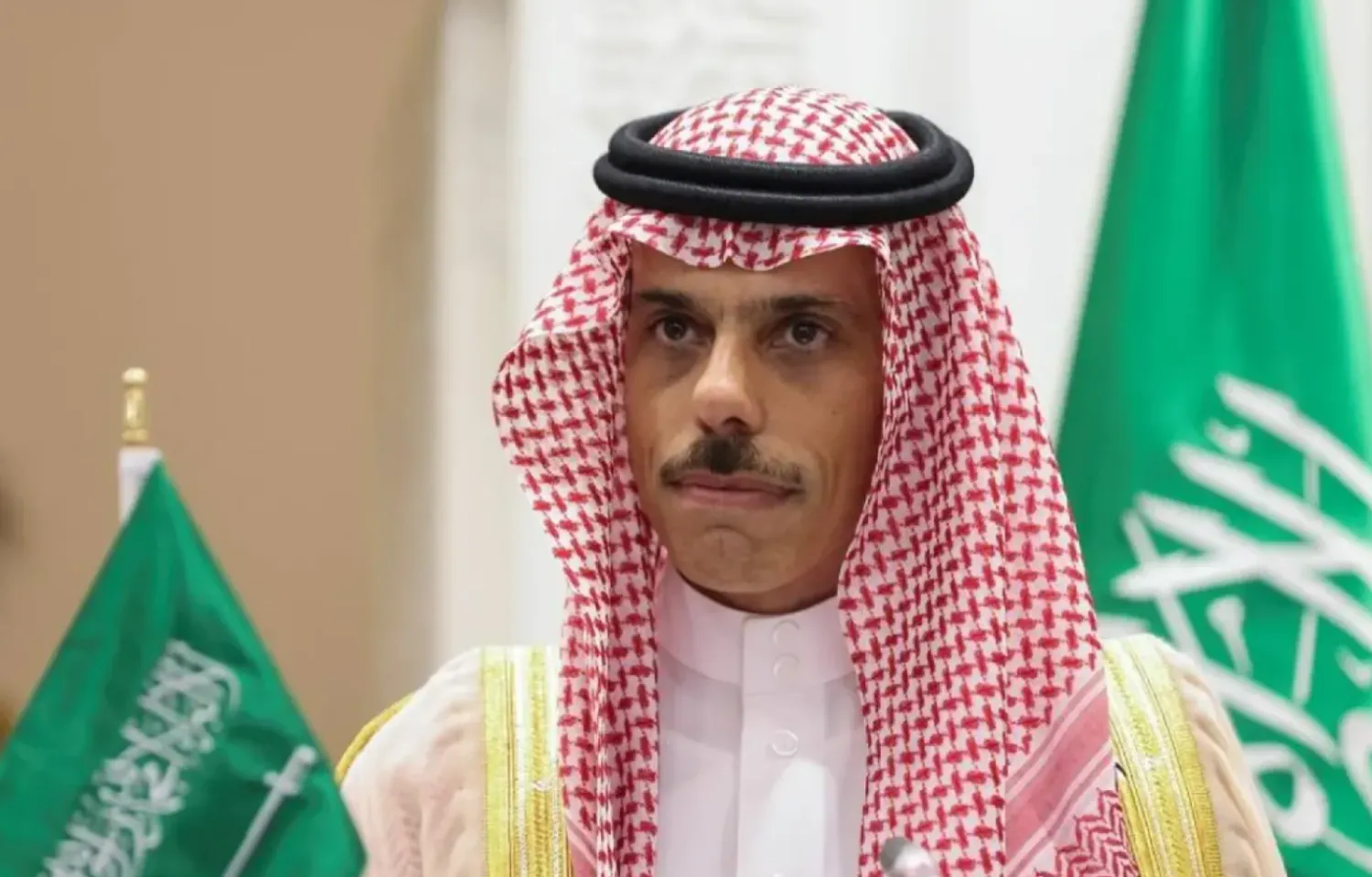 Saudi Arabia's Foreign Minister Prince Faisal bin Farhan bin Abdullah attends a press conference in Riyadh, Saudi Arabia, August 17, 2023. (Reuters)