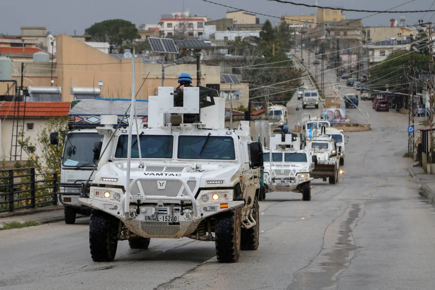 UNIFIL vehicles in southern Lebanon. (Reuters)