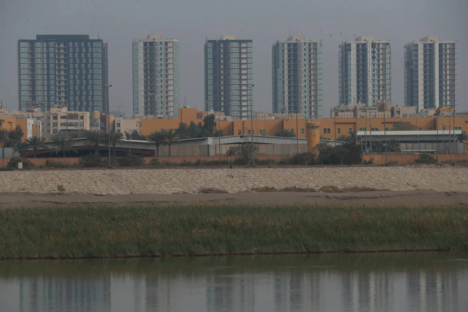 FILED - 14 March 2026, Iraq, Baghdad: A view of the damage following a reported drone strike on the US embassy in Baghdad's fortified Green Zone. Photo: Ameer Al-Mohammedawi/dpa