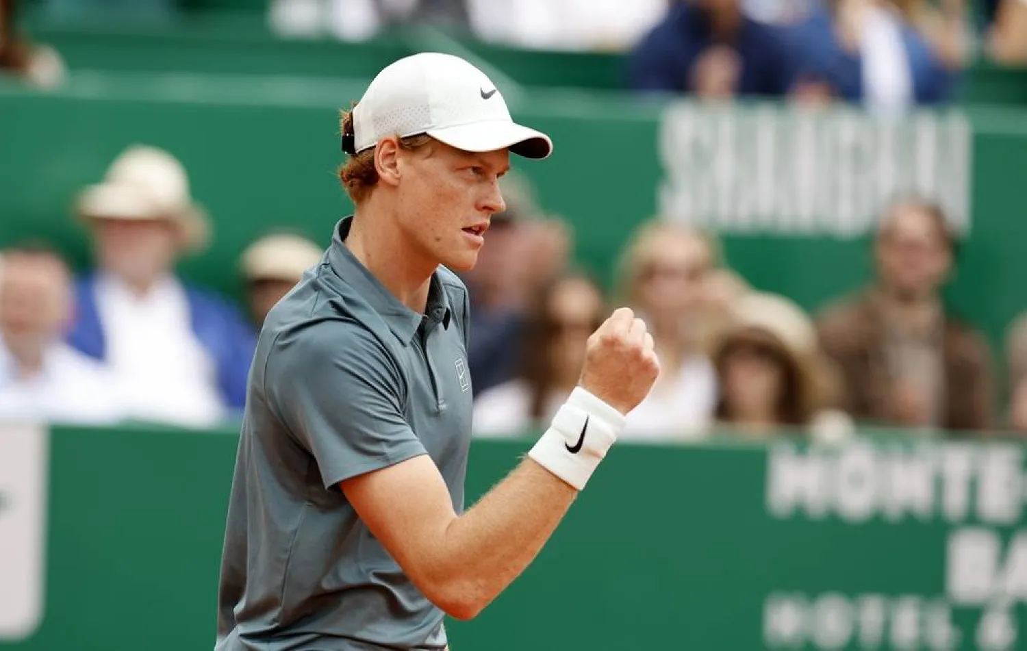 Jannik Sinner of Italy reacts during his semi final match against Alexander Zverev of Germany at the ATP Monte Carlo Masters tennis tournament in Roquebrune Cap Martin, France, 11 April 2026. (EPA)