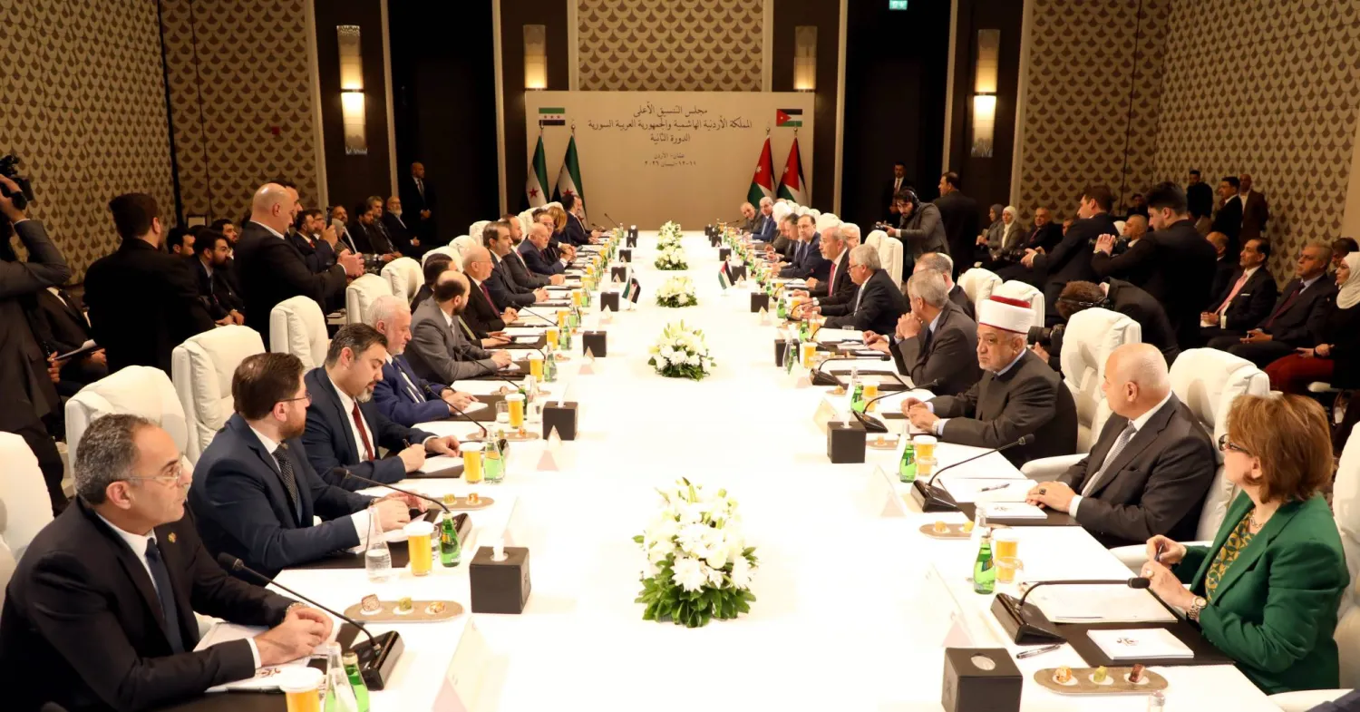 انطلاق الاجتماع الوزاري لمجلس التنسيق الأعلى السوري الأردني في العاصمة الأردنية عمَّان لأحد برئاسة وزيري خارجية الطرفين (بترا)