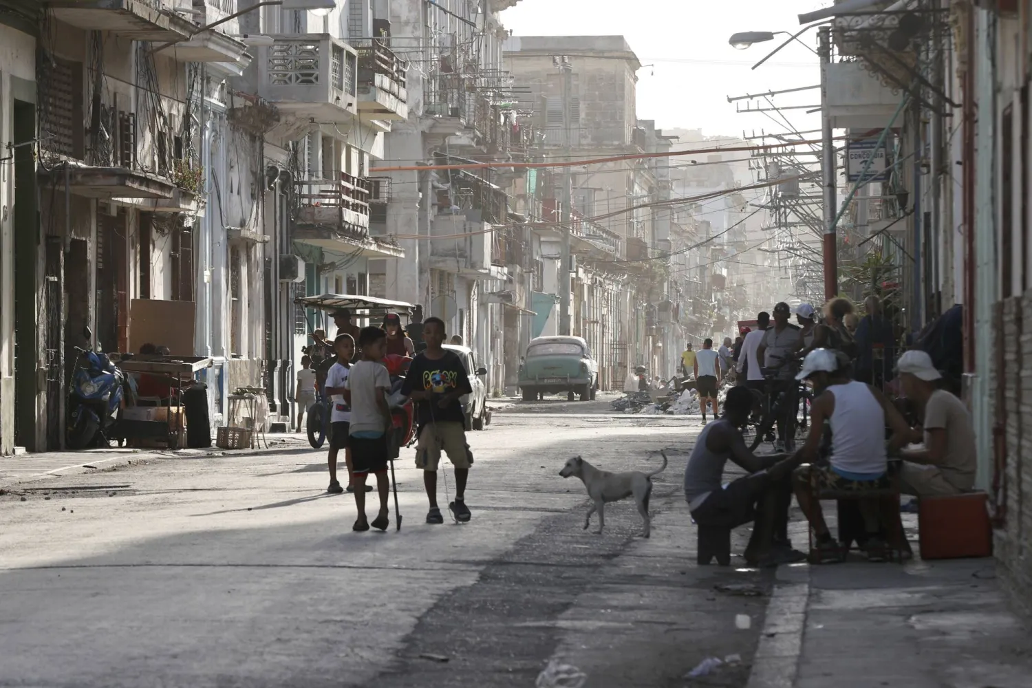 Children walk down a street in Havana, Cuba, 09 April 2026 (issued 10 April 2026). EPA/ERNESTO MASTRASCUSA