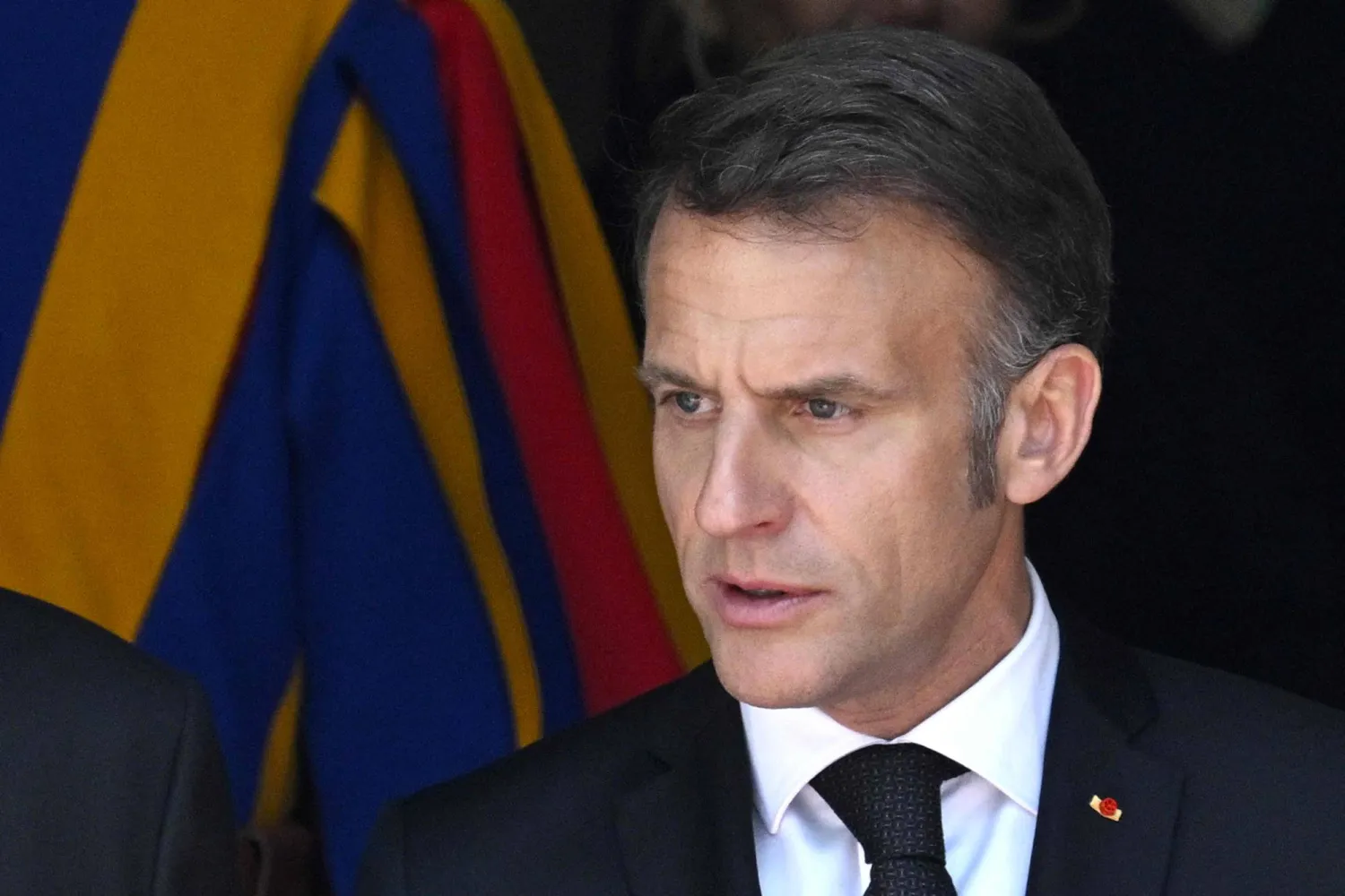  France's President Emmanuel Macron leaves the Vatican after a private audience with Pope Leo XIV, on April 10, 2026. (AFP) 