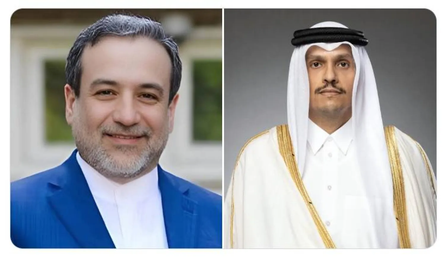 وزير الخارجية القطري الشيخ محمد بن عبد الرحمن آل ثاني ونظيره الإيراني عباس عراقجي (الخارجية القطرية)
