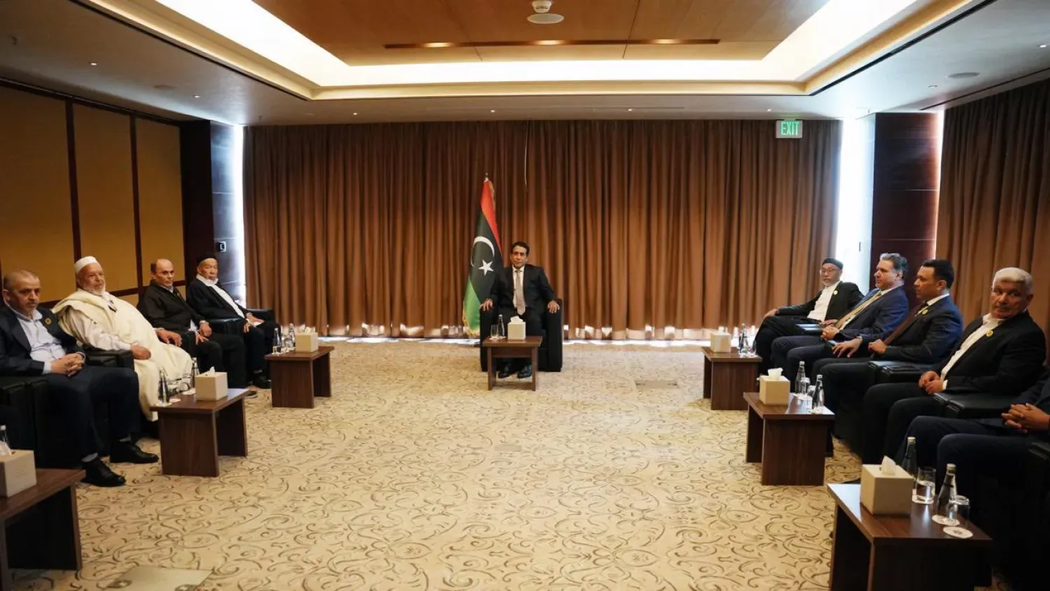 Menfi, pazar günü kendisiyle bir araya gelen Misrata'nın önde gelen isimleri ve din adamlarını kabul etti (Libya Başkanlık Konseyi)