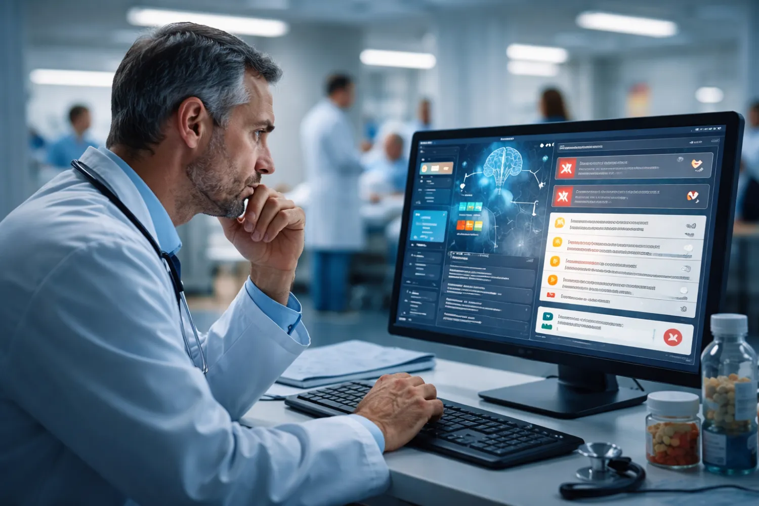 بين الشاشة والطبيب