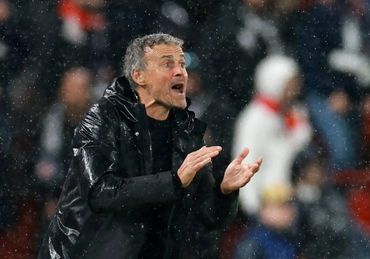 Football - UEFA Champions League - Quarter-Final - Second Leg - Liverpool v Paris St Germain - Anfield, Liverpool, Britain - April 14, 2026 Paris St Germain coach Luis Enrique reacts. (Reuters)