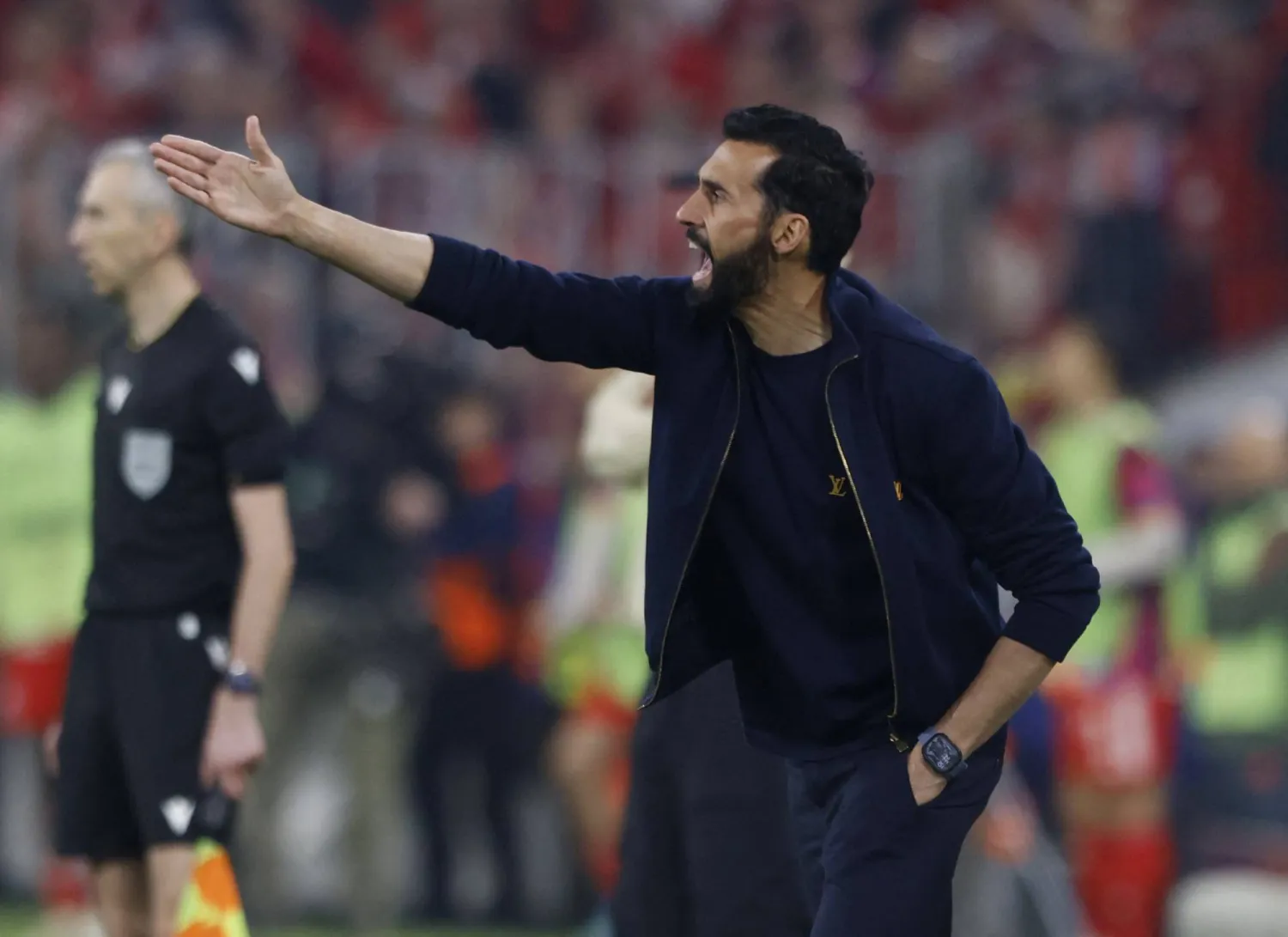 Soccer Football - UEFA Champions League - Quarter Final - Second Leg - Bayern Munich v Real Madrid - Allianz Arena, Munich, Germany - April 15, 2026 Real Madrid coach Alvaro Arbeloa reacts REUTERS/Michaela Stache