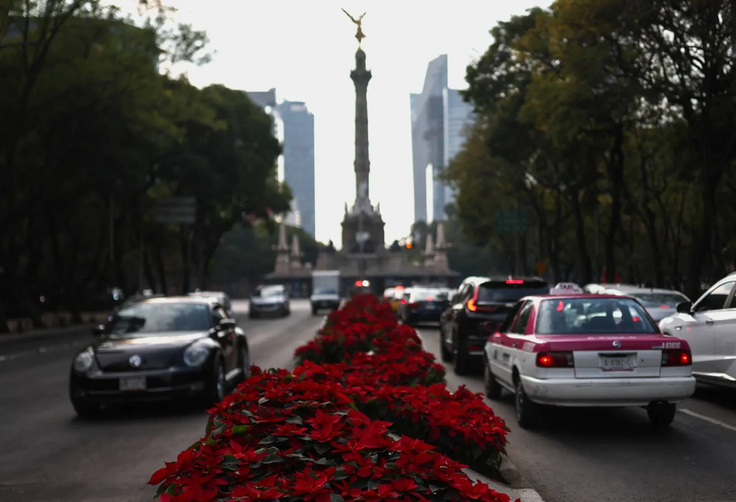 أحد الشوارع الرئيسية بوسط العاصمة المكسيكية مكسيكو سيتي (رويترز)