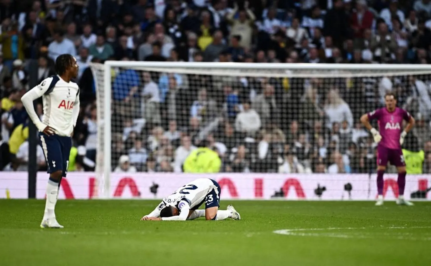 Football - Premier League - Tottenham Hotspur v Brighton & Hove Albion - Tottenham Hotspur Stadium, London, Britain - April 18, 2026 Tottenham Hotspur's Pedro Porro looks dejected after the match. (Reuters)