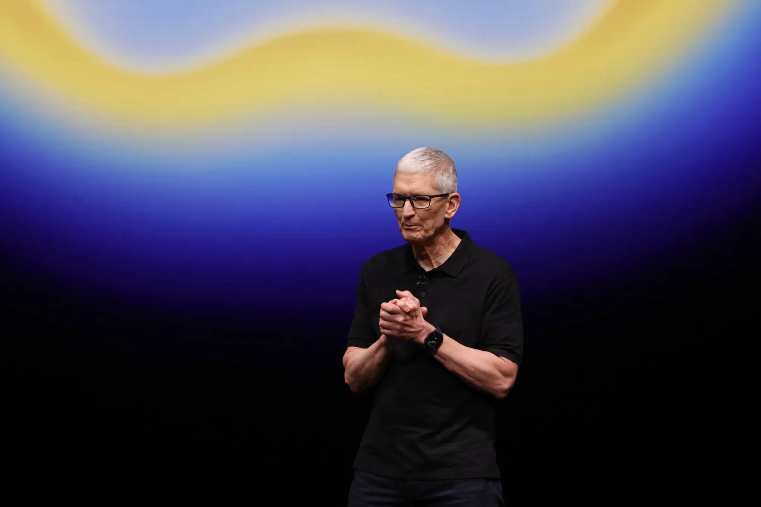 Apple CEO Tim Cook speaks in the Steve Jobs Theater during an Apple event on the campus of Apple Park in Cupertino, California, USA, 09 September 2025. (EPA) 