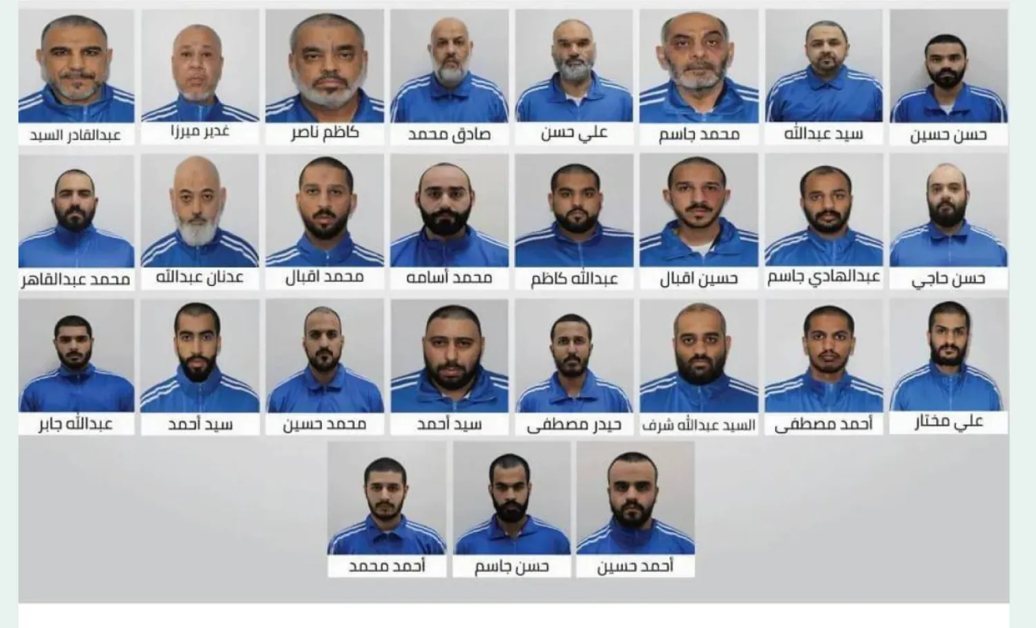 صور وأسماء أعضاء التنظيم التي نشرها جهاز أمن الدولة الإماراتي (وام)