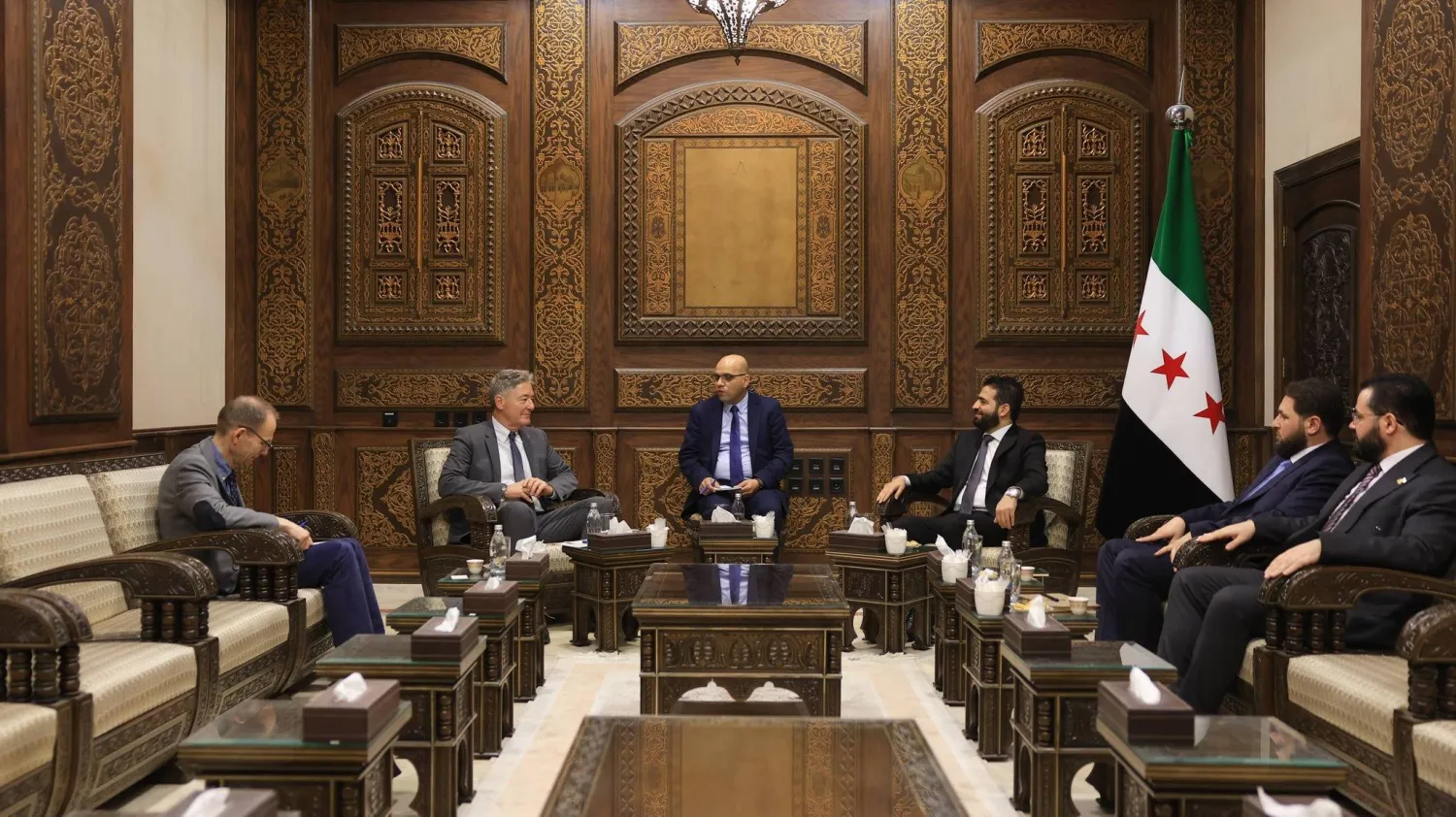 وزير الداخلية السوري أنس خطاب استقبل وفداً دبلوماسياً من الاتحاد الأوروبي برئاسة ميخائيل أونماخت القائم بأعمال البعثة (الداخلية السورية)