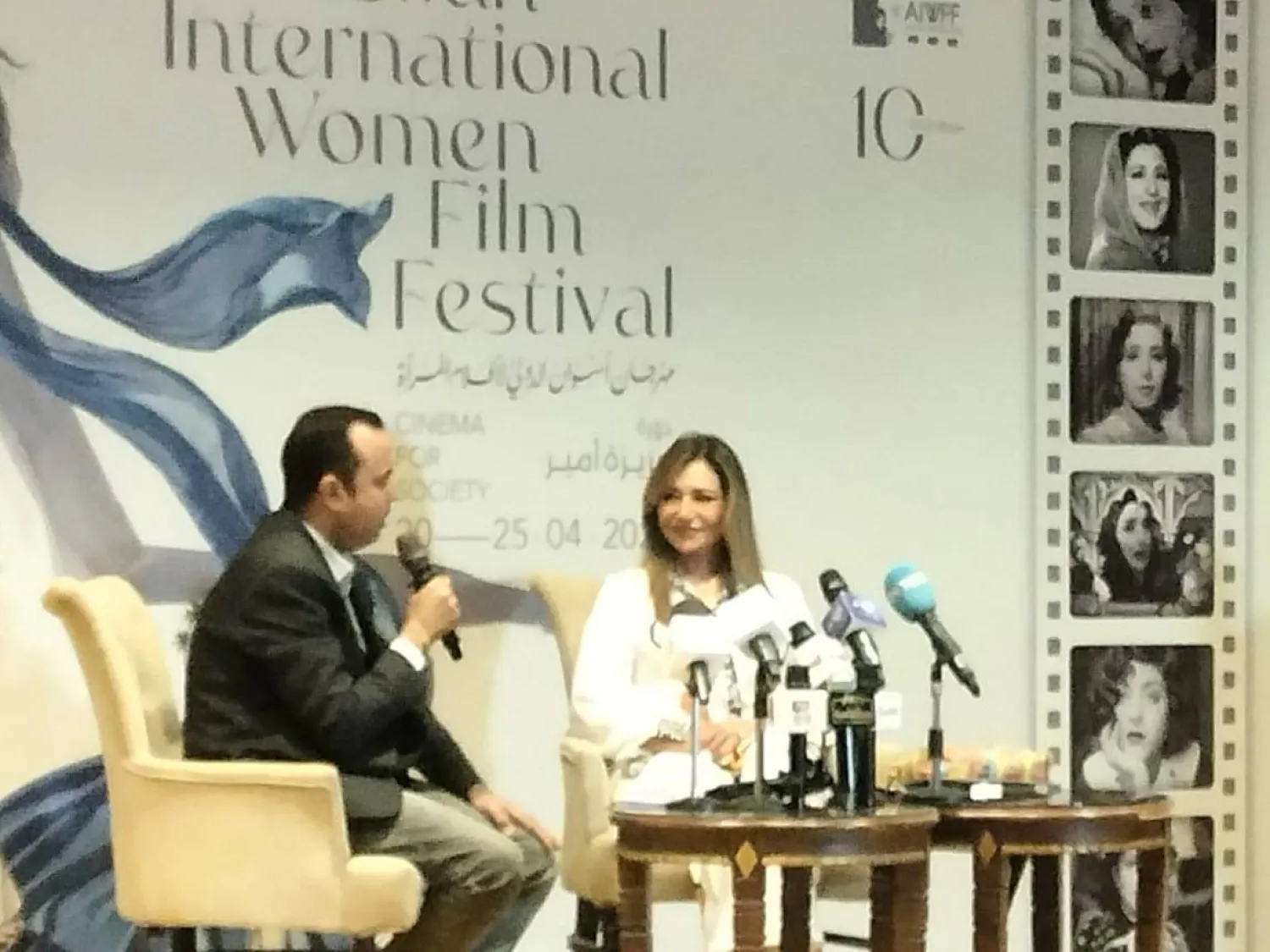 ليلى علوي خلال الندوة (الشرق الأوسط)