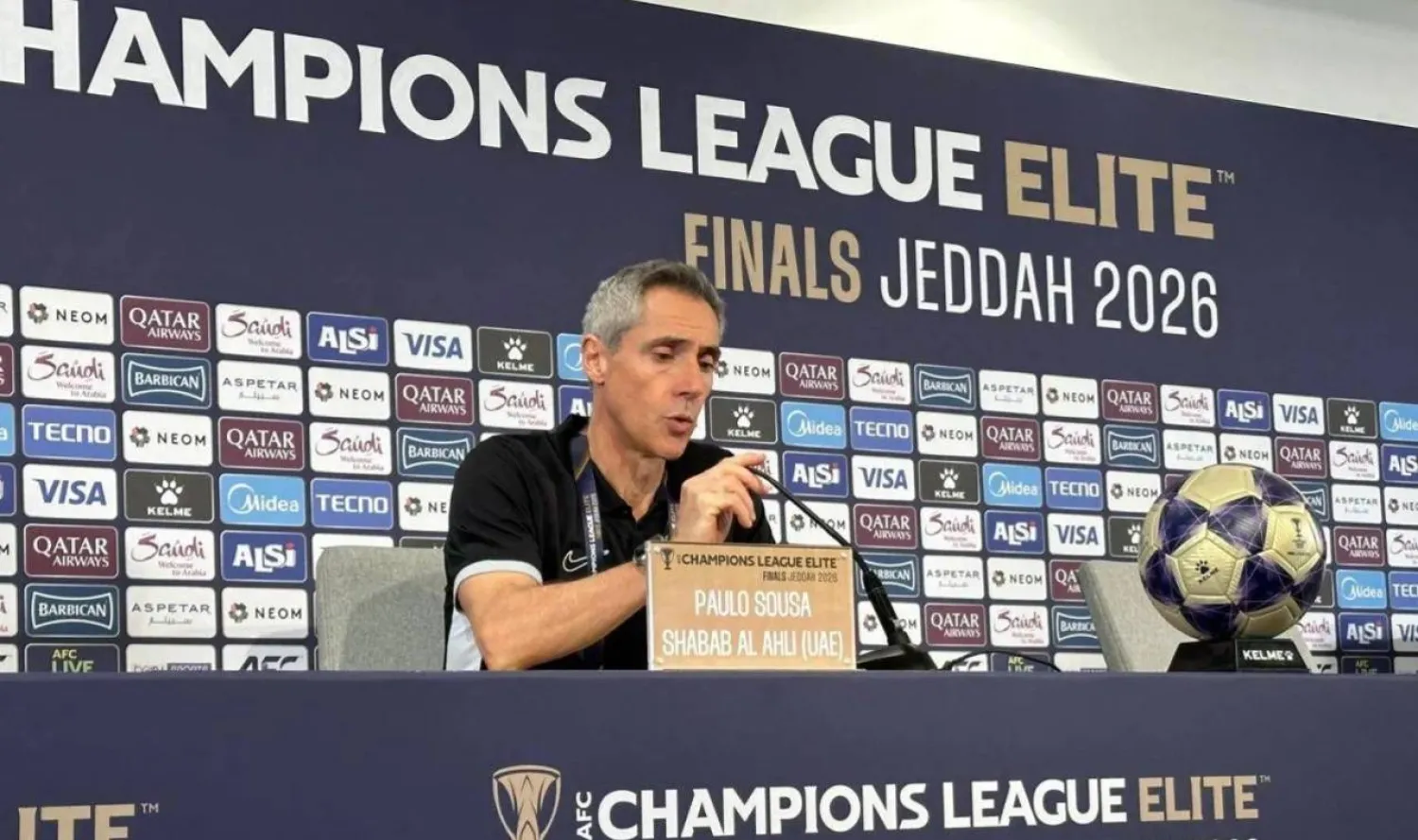 Paulo Sousa, the head coach of Shabab Al-Ahli. Asharq Al-Awsat