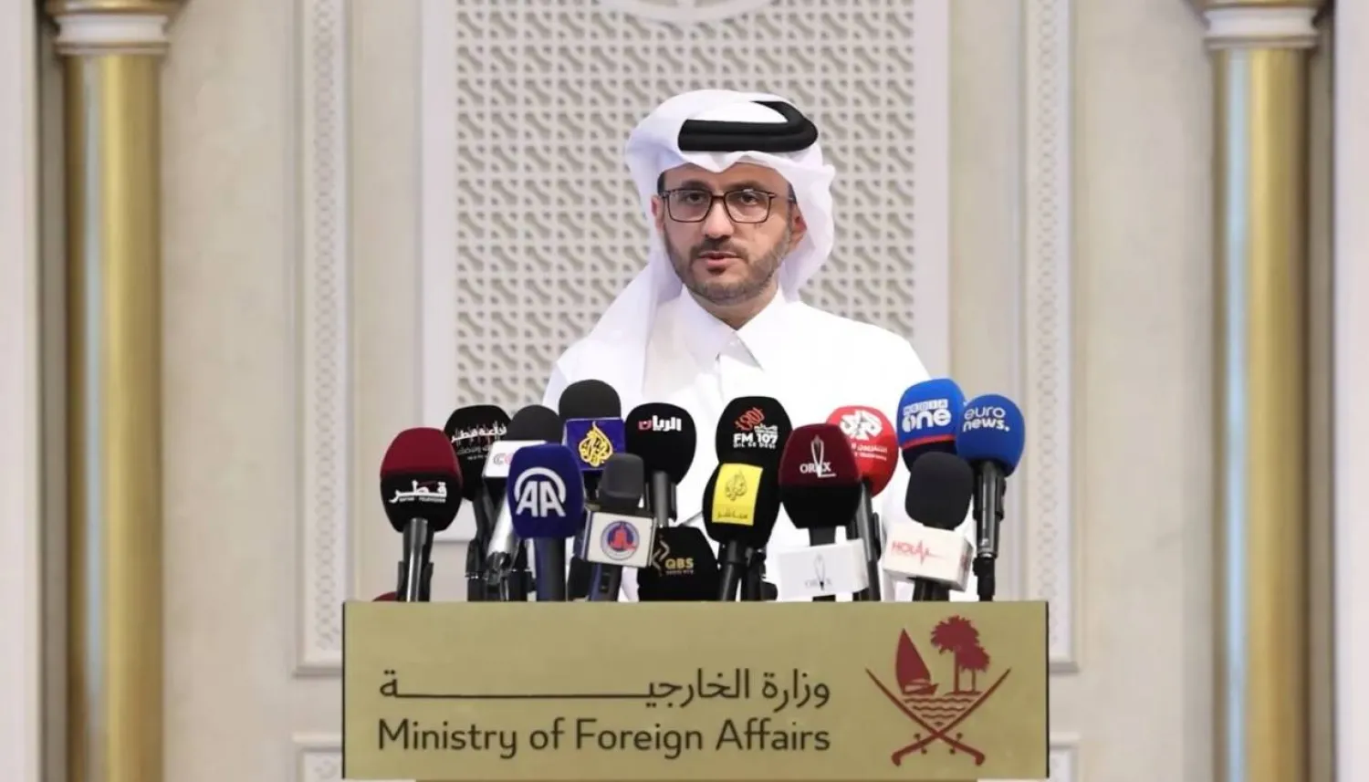 Advisor to the Qatari Prime Minister and Official Spokesperson for the Ministry of Foreign Affairs Dr. Majed bin Mohammed Al Ansari. Asharq Al-Awsat