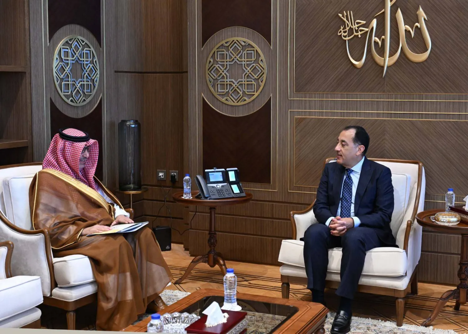لقاء مصطفى مدبولي الأربعاء مع سفير السعودية لدى مصر في القاهرة (مجلس الوزراء المصري)