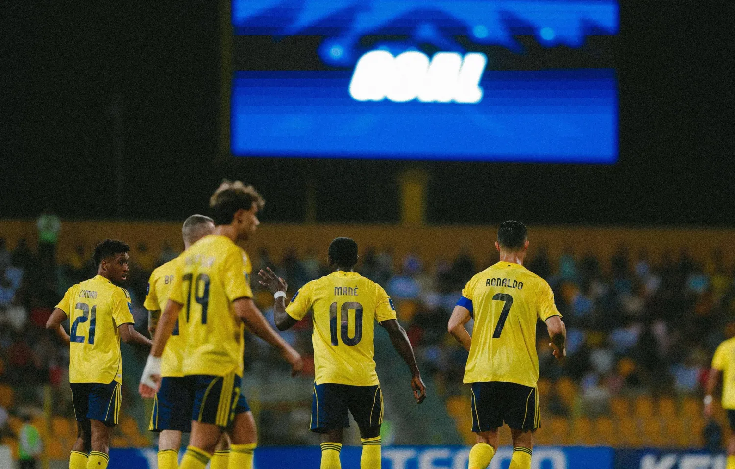نجح النصر في تكرار زيارته لشباك الأهلي القطري خمس مرات (نادي النصر) 