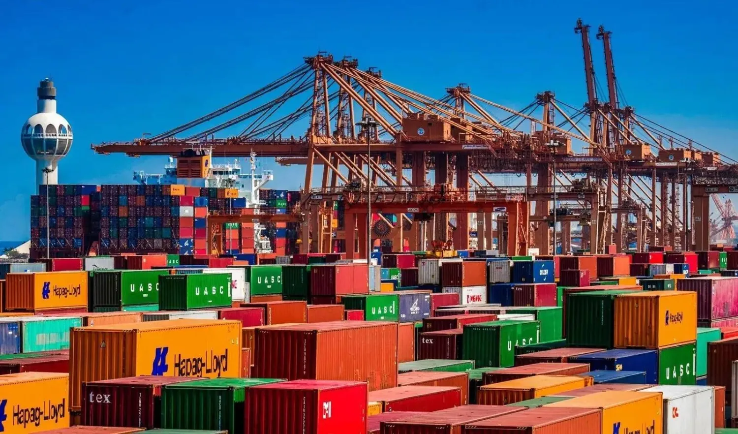 مجموعة حاويات في أحد الموانئ السعودية (واس)