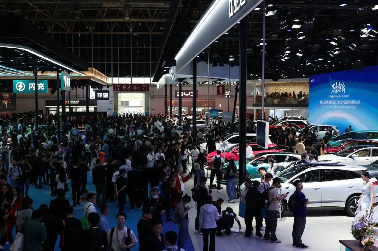 People gather at the Beijing International Automotive Exhibition (Auto China), in Beijing, China April 24, 2026. (Reuters)