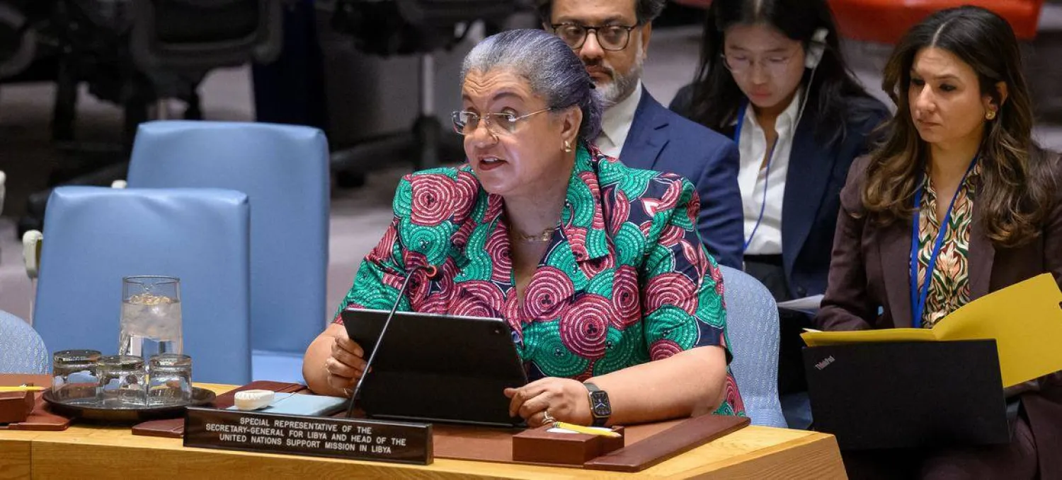 المبعوثة الأممية لدى ليبيا هانا تيتيه خلال إحاطة لمجلس الأمن في 21 أغسطس 2025 (البعثة الأممية)