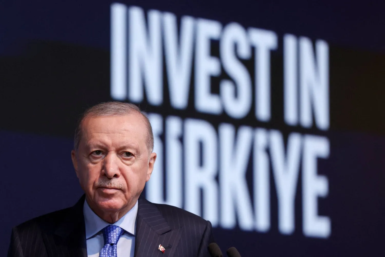 Turkish President Recep Tayyip Erdogan makes a speech during an event in Istanbul, Türkiye, April 24, 2026. (Reuters) 