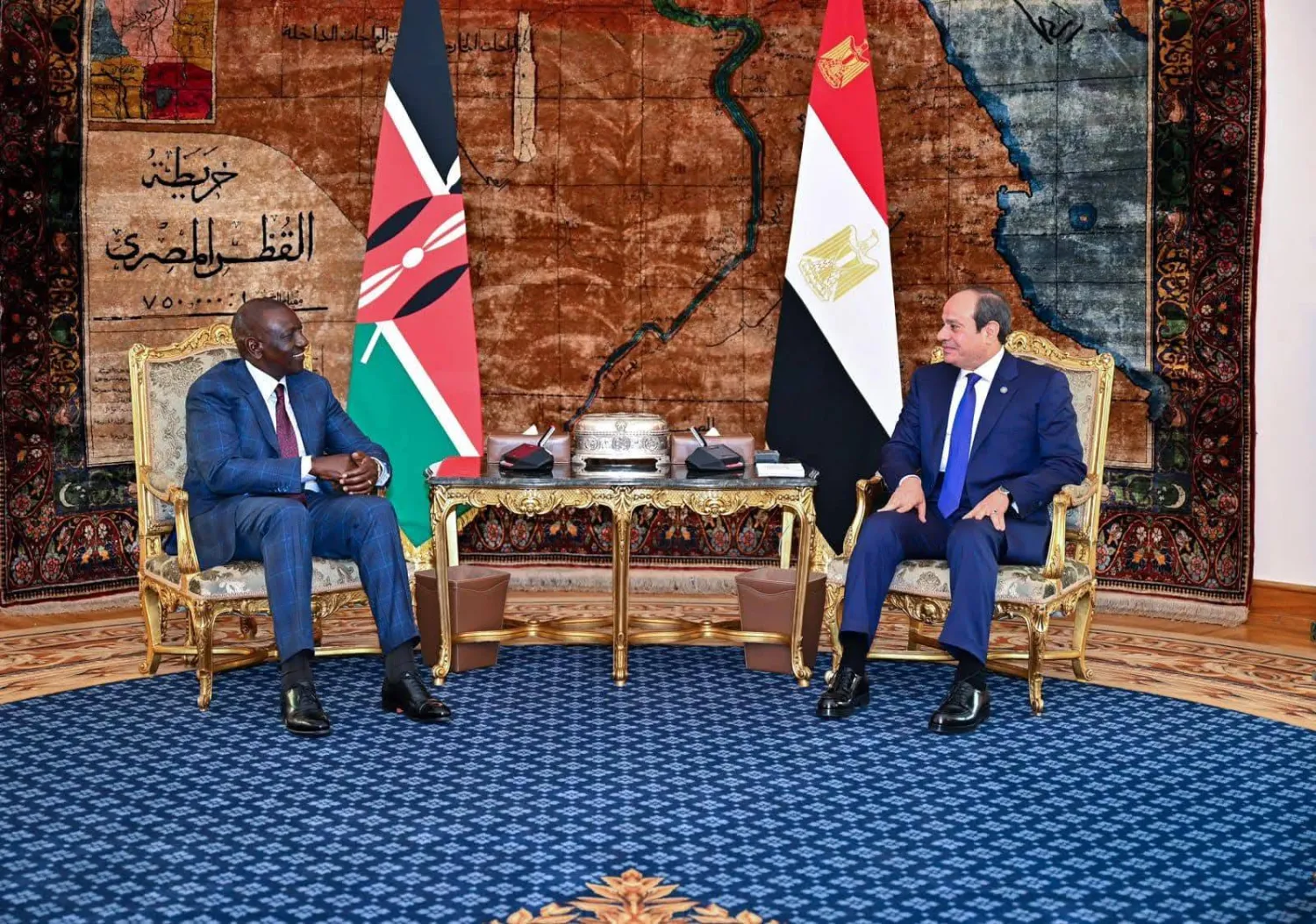 الرئيس المصري يستقبل نظيره الكيني في قصر الاتحادية يناير 2025 (الرئاسة المصرية)