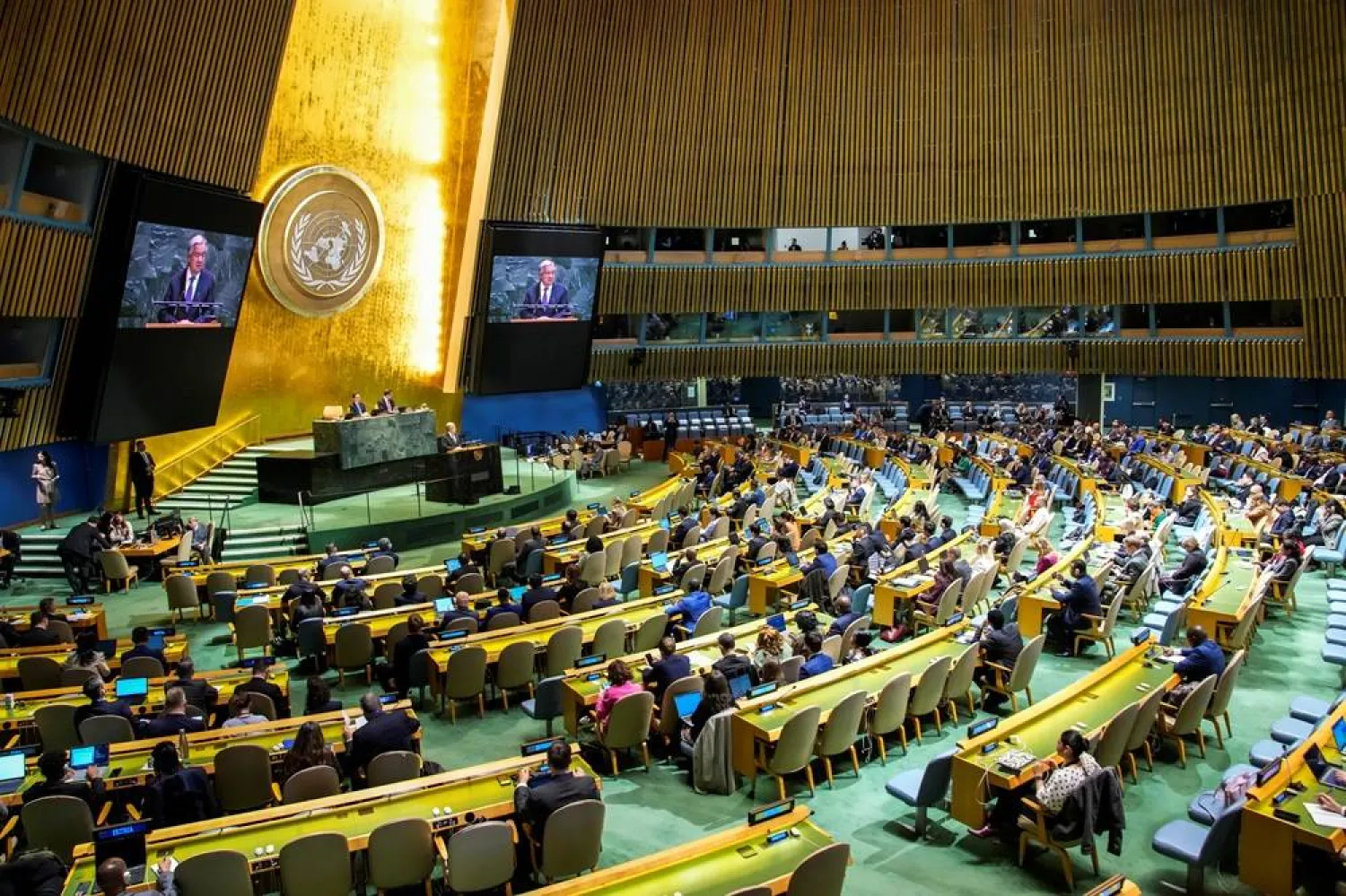 United Nations Secretary-General Antonio Guterres speaks to delegates during a meeting on Nuclear Non-Proliferation Treaty at UN headquarters in New York City, US, April 27, 2026. (Reuters)