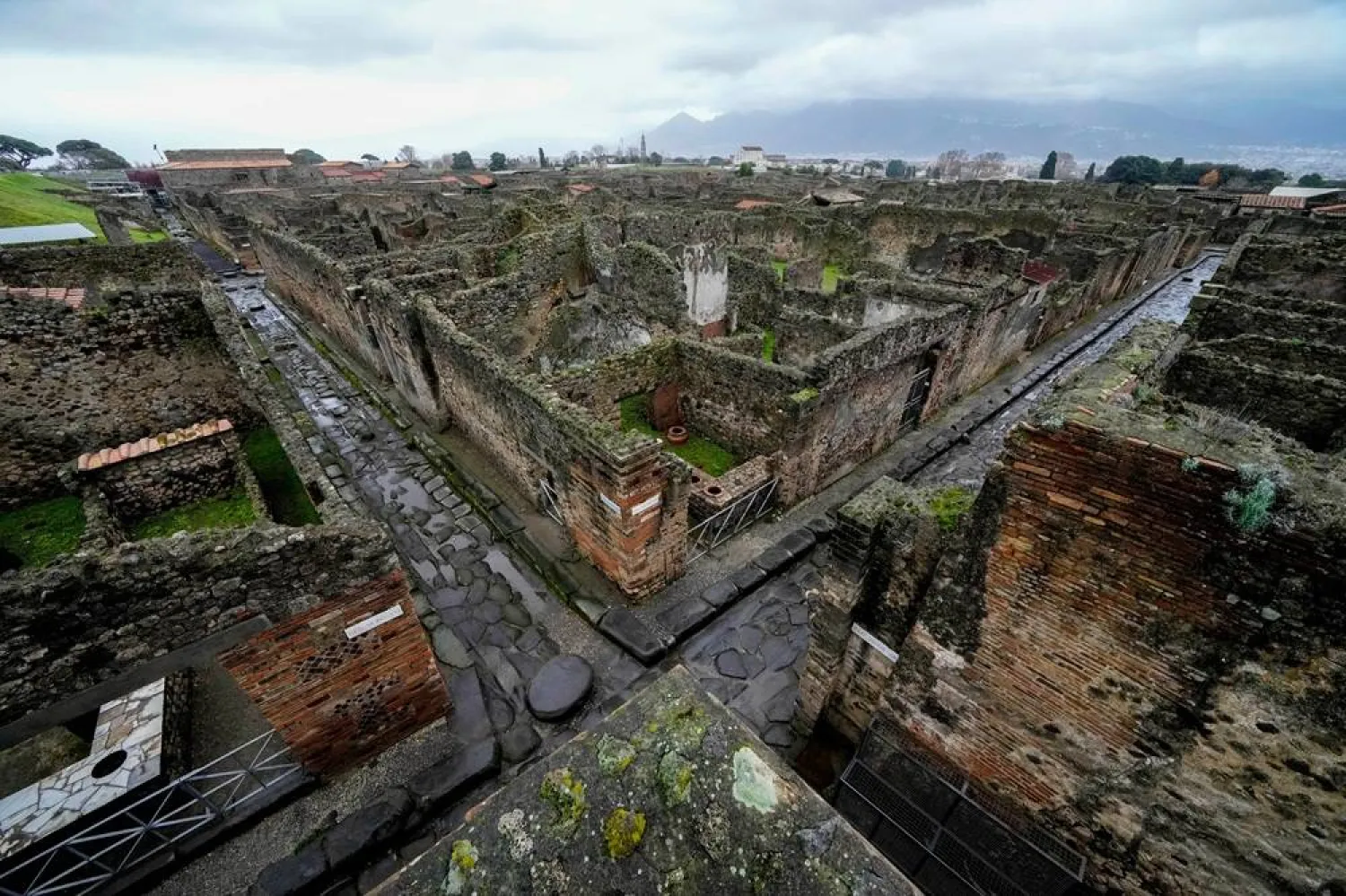 A view of the Pompeii Archeological Park, near Naples, southern Italy, on Dec. 14, 2022. (AP)