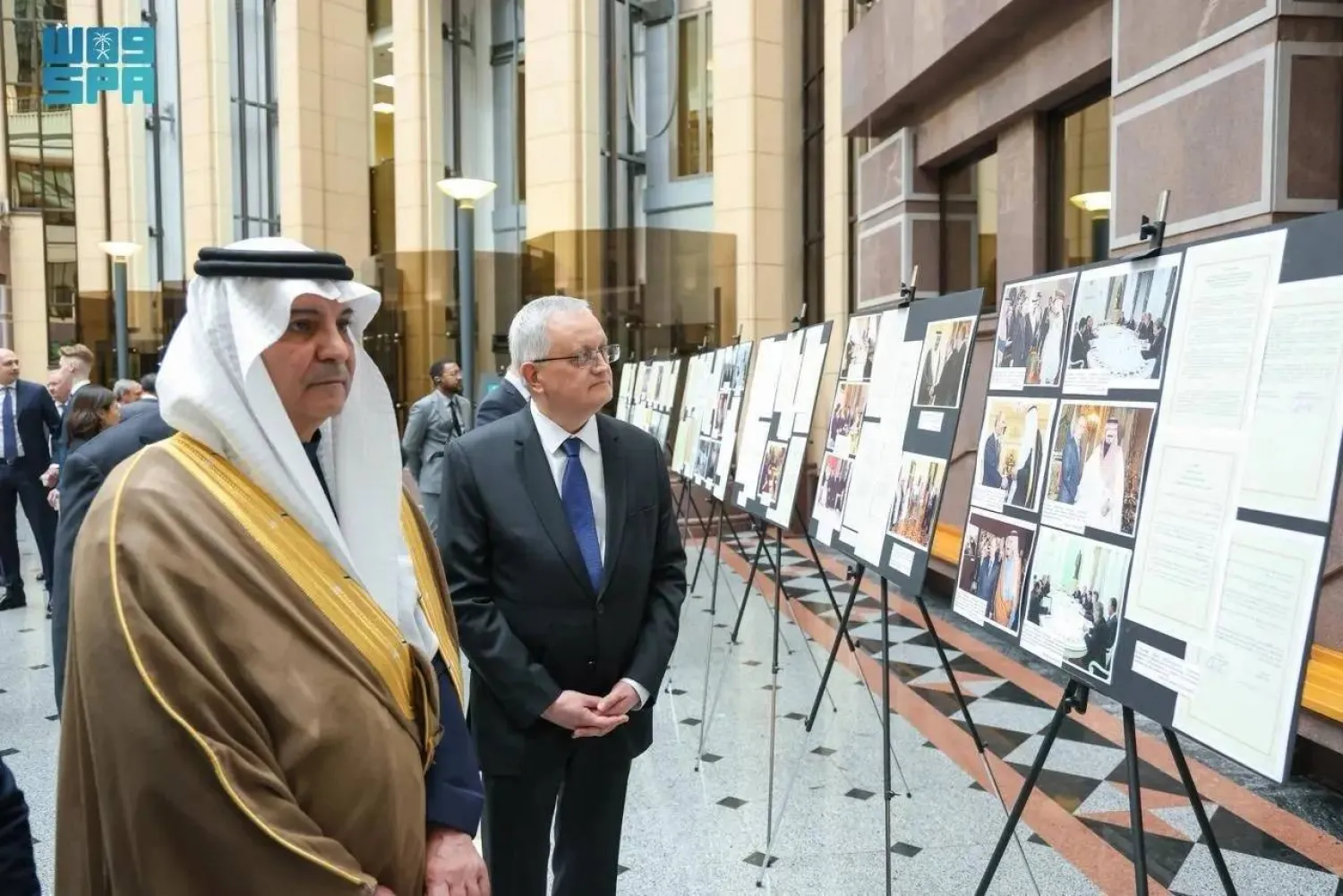 The event was hosted at the Russian Ministry of Foreign Affairs in the presence of Russian Deputy Foreign Minister Borisenko Georgy Evgenievich and Saudi Arabia's Ambassador to the Russian Federation Sami Al-Sadhan. (SPA)