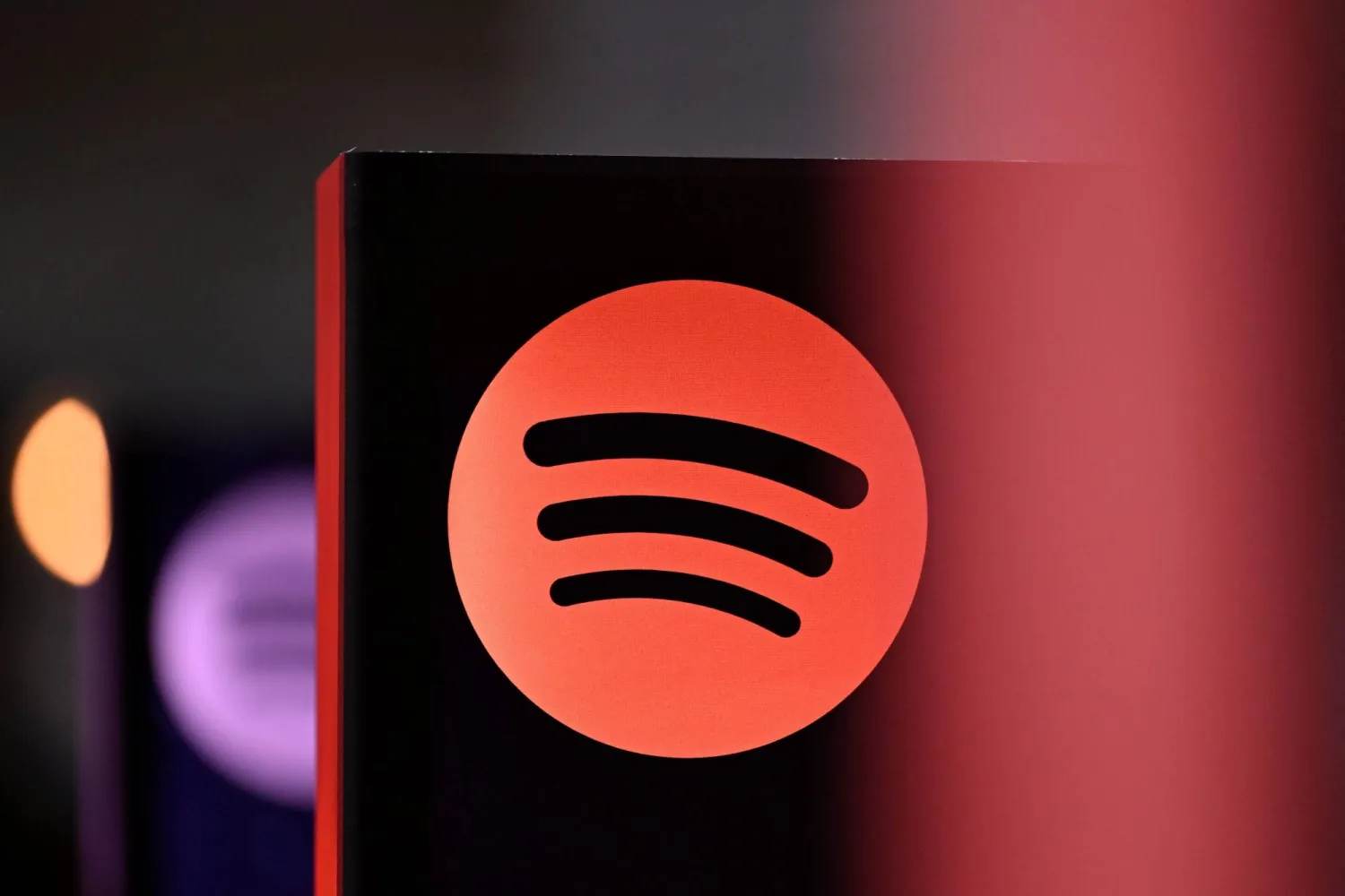 The Spotify logo is pictured at the 77th Frankfurt book fair, the world's biggest trade fair for books, in Frankfurt am Main, western Germany on October 17, 2025. (AFP)