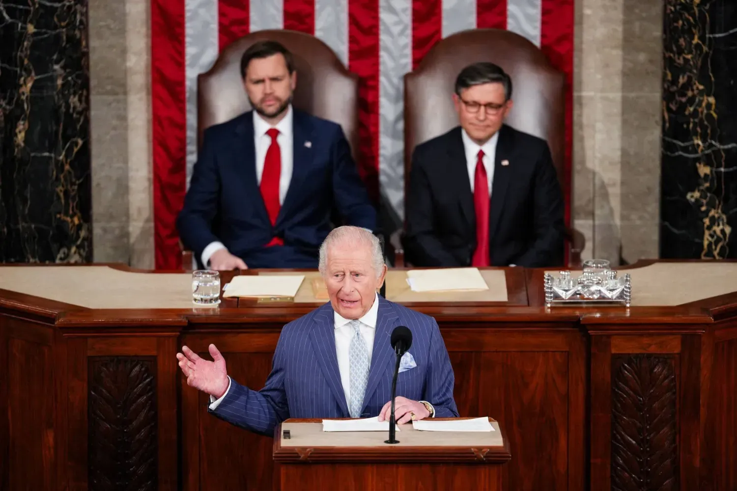 Kral Charles Kongre'ye konuşurken (Reuters)