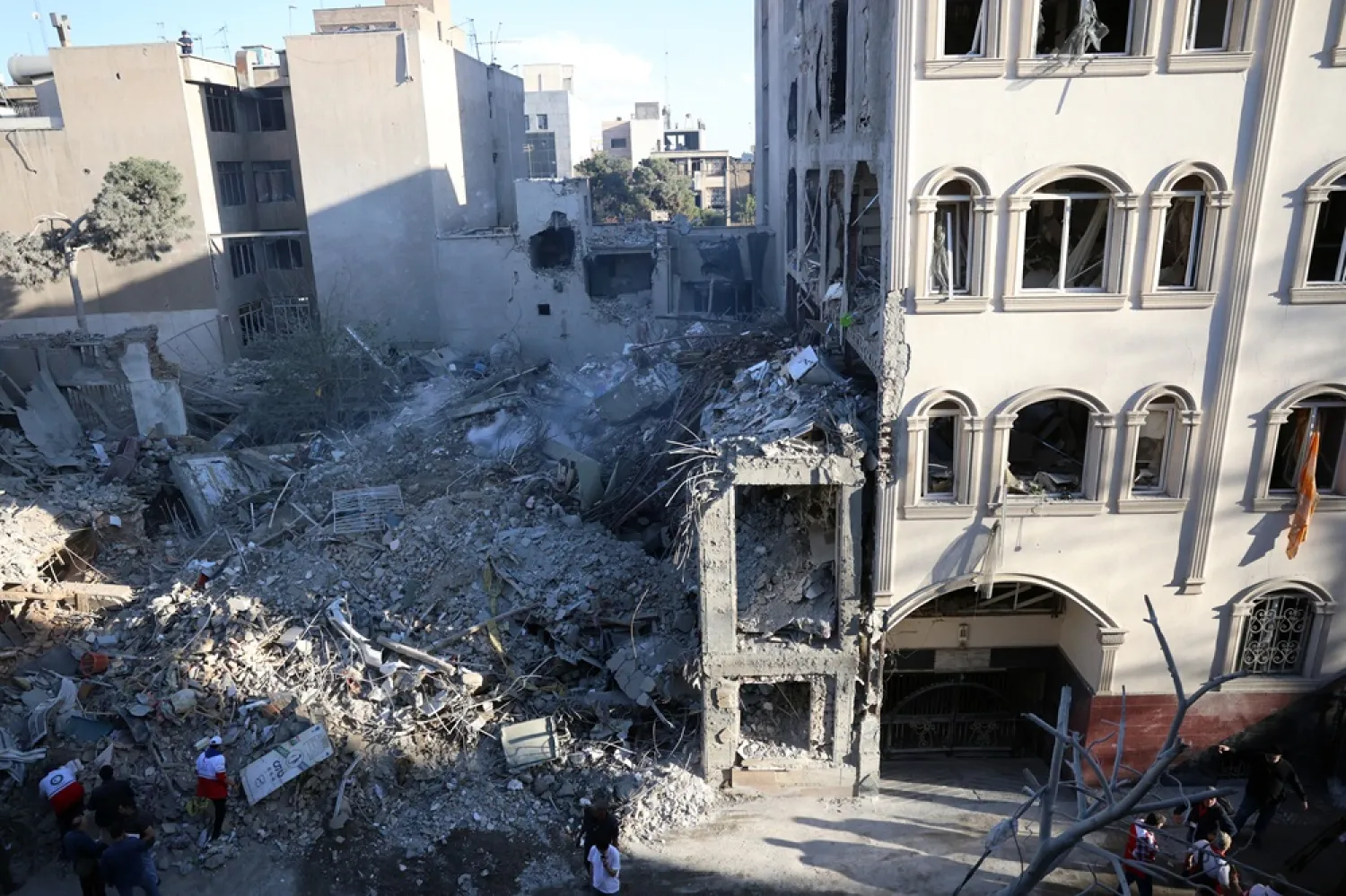  A view of a destroyed Khorasaniha Synagogue in Tehran, Iran, 07 April 2026. (EPA)