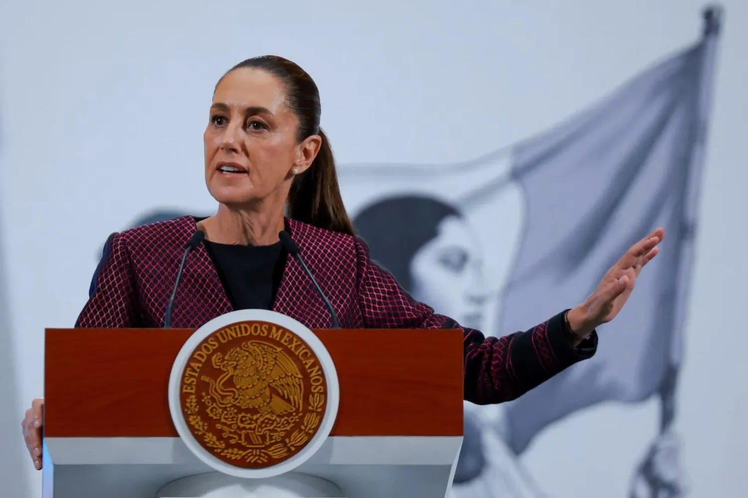 63 yaşındaki Meksika lideri Claudia Sheinbaum, Sinaloa Valisi Moya'nın iade talebine karşı çıkmıştı (Reuters)