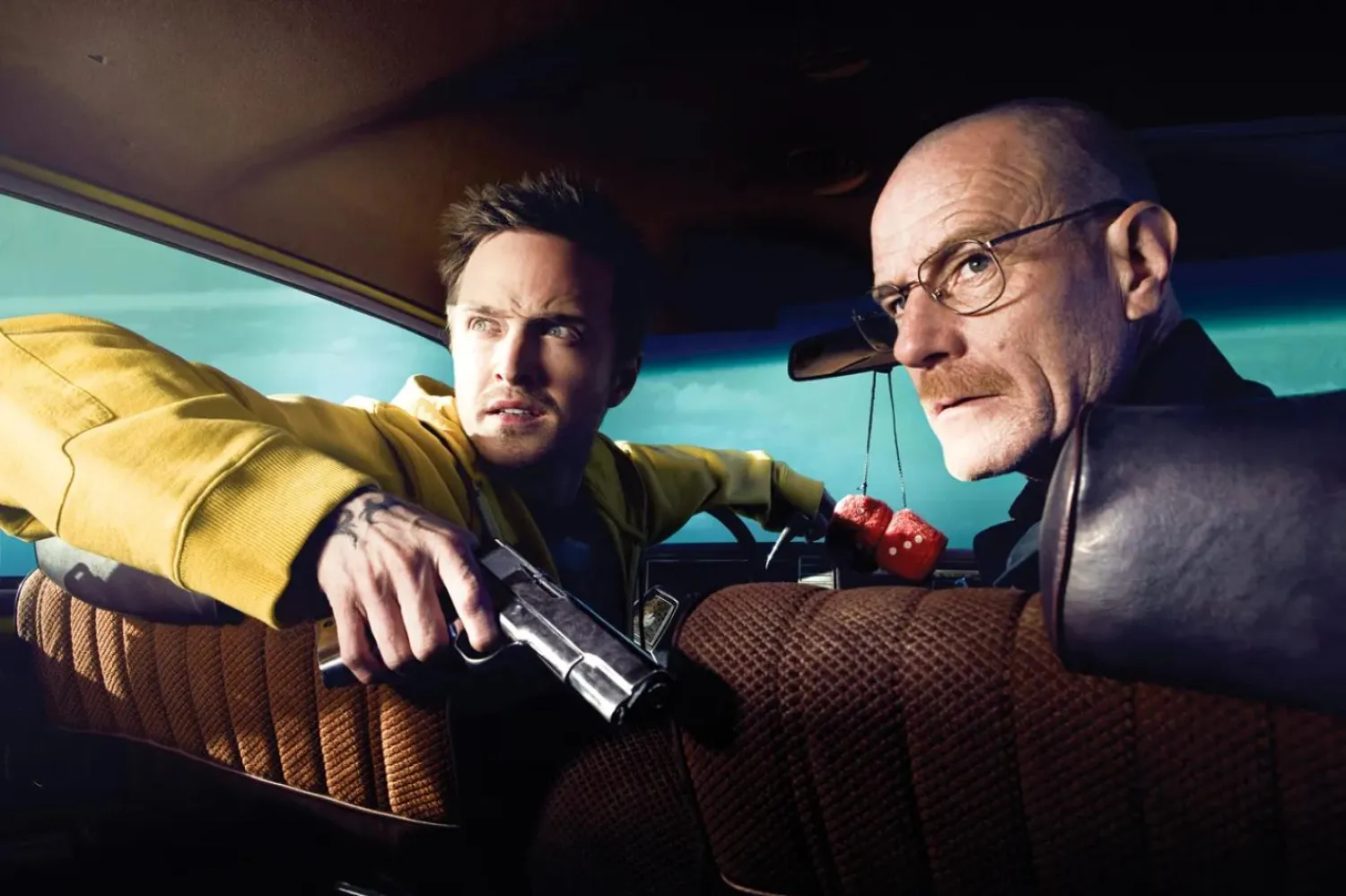 46 yaşındaki Aaron Paul (solda), AMC'nin 2008-2013'te ekranlara gelen efsanevi dizisi Breaking Bad'de Jesse Pinkman karakterini canlandırarak dünya çapında ün kazandı (AMC)