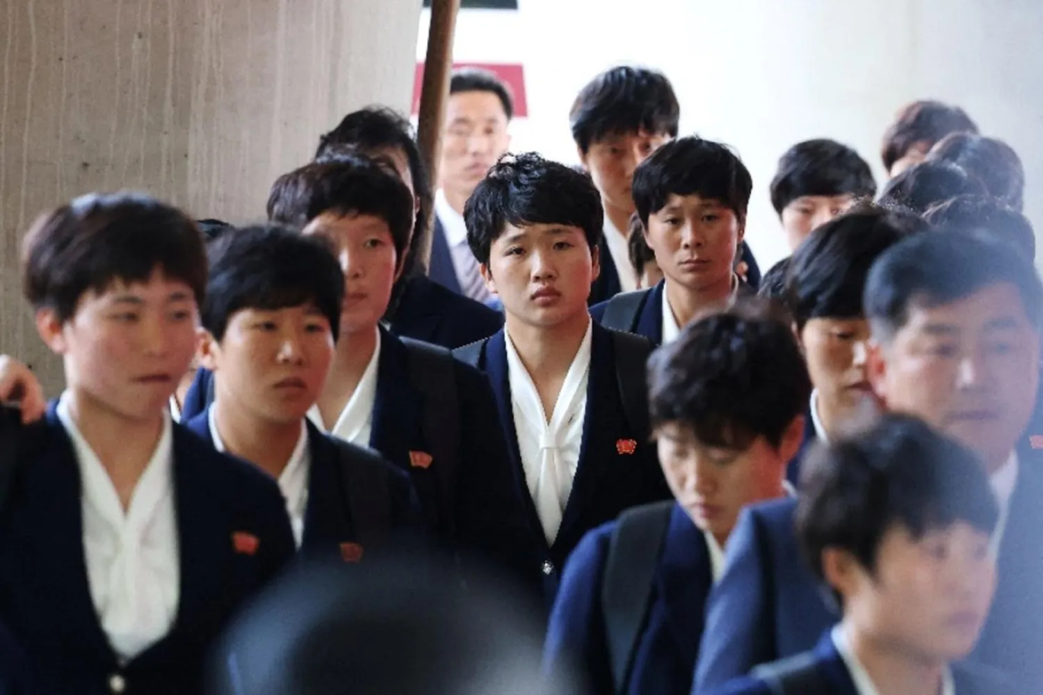 27 oyuncu ve 12 personelden oluşan Naegohyang heyeti, Seul yakınlarındaki Incheon Havalimanı'na indi (Reuters)