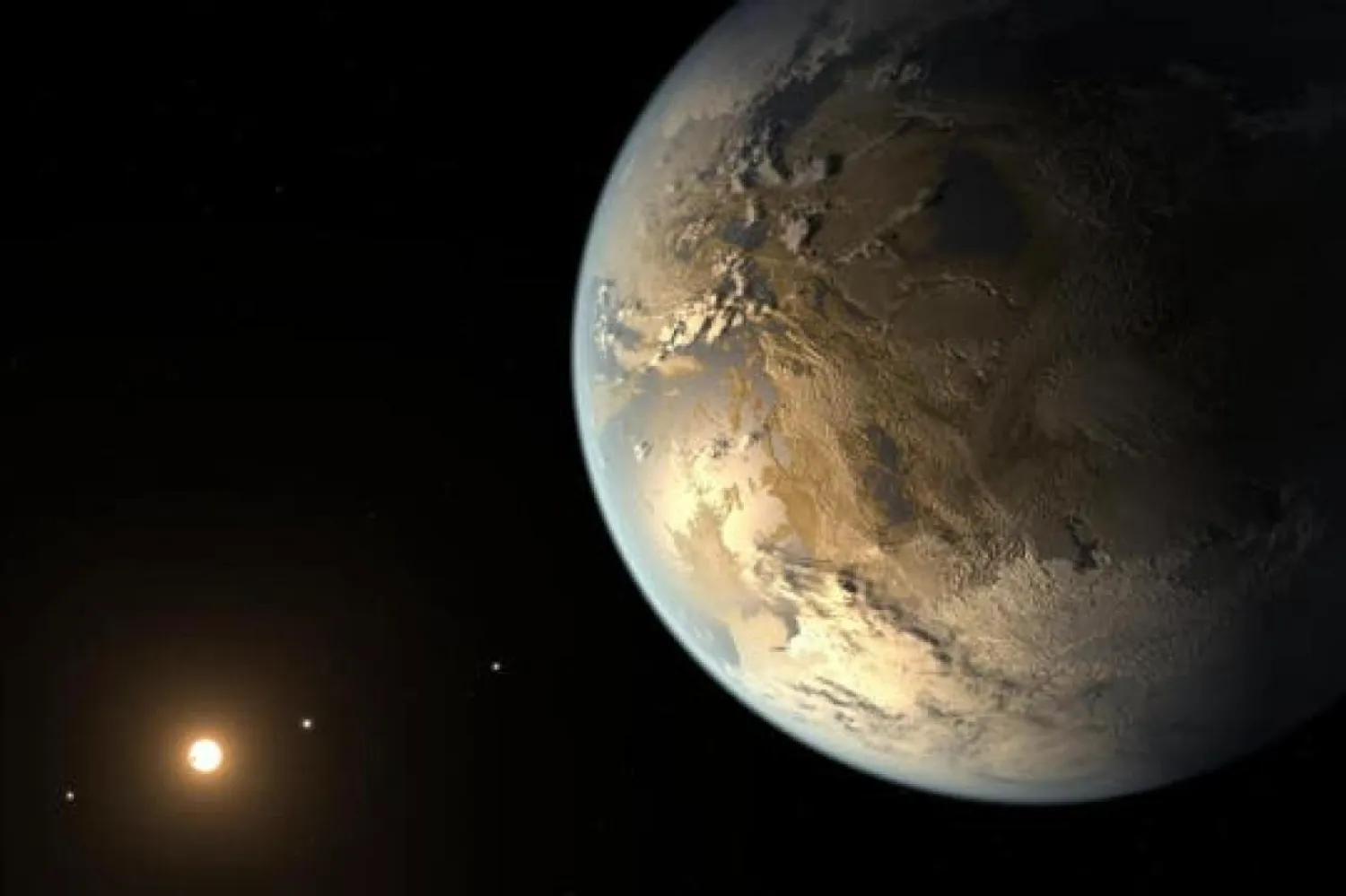 Dünya büyüklüğündeki Kepler-186f, yıldızının yaşanabilir bölgesinde yer alan bir gezegen (NASA Ames)