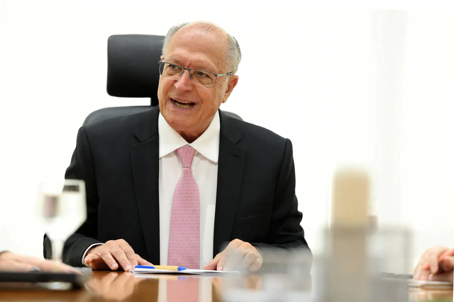 Brazil's Vice President Geraldo Alckmin during a meeting with foreign media at the Planalto Palace in Brasilia, Brazil, April 22, 2026. REUTERS/Jorge Silva