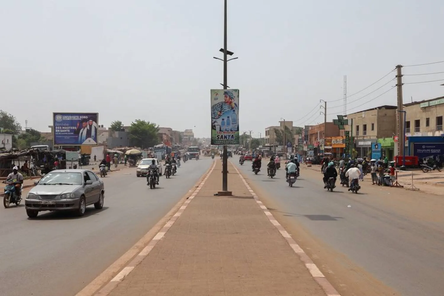 Commuters drive through the streets of Bamako, Mali, 27 April 2026. (EPA)
