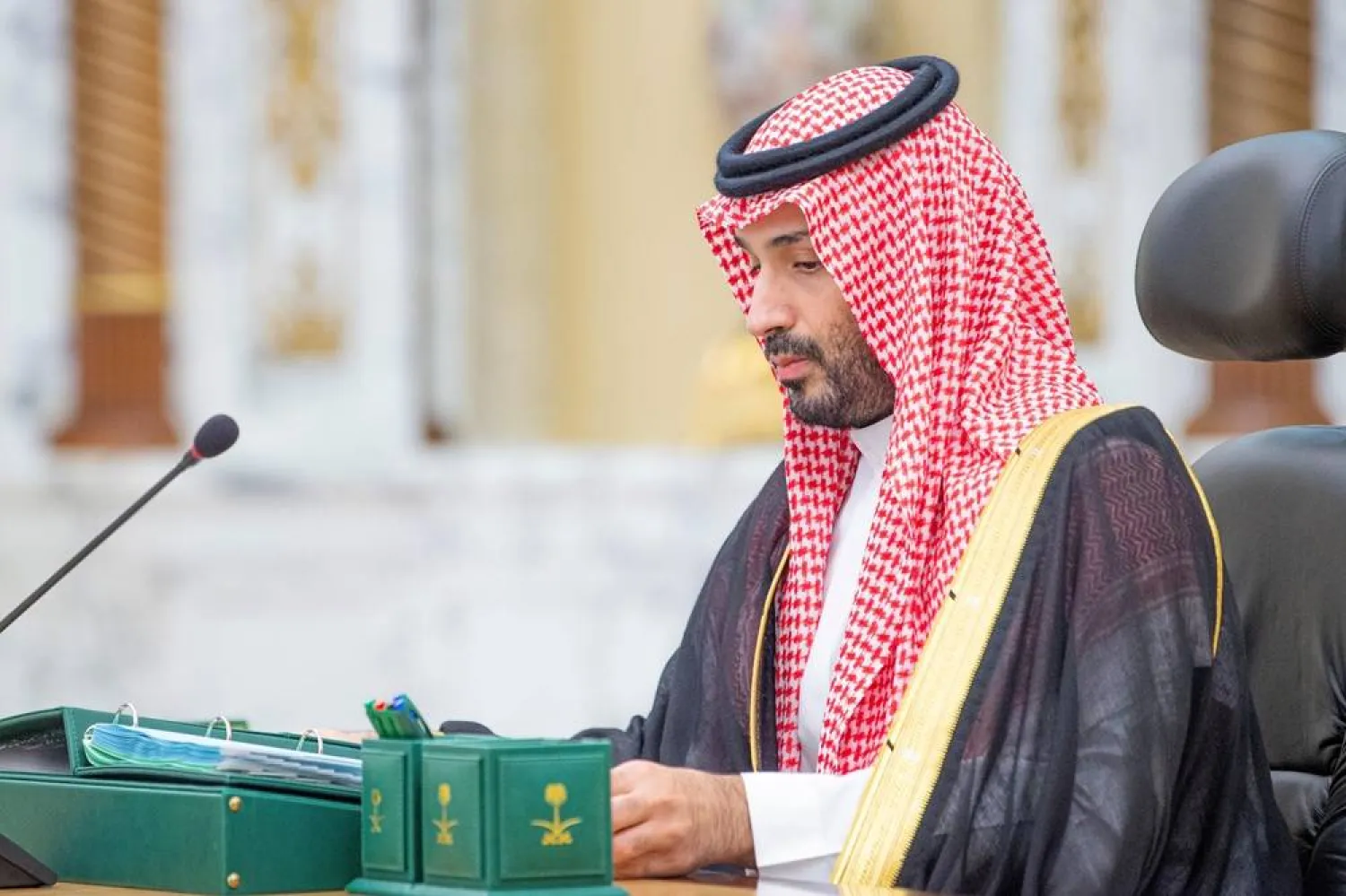 Prince Mohammed bin Salman bin Abdulaziz Al Saud, Saudi Crown Prince and Prime Minister, chairs a cabinet meeting in Jeddah on Tuesday. (SPA)