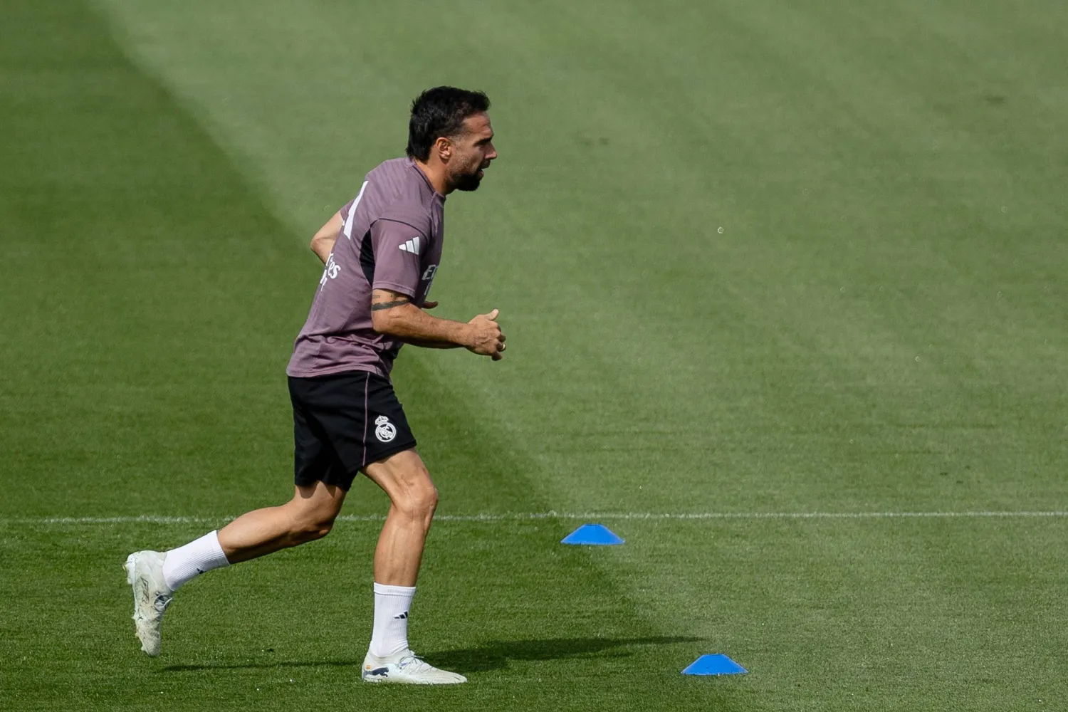 Real Madrid's Dani Carvajal during the team's training session at club's sport complex in Valdebebas, Madrid, Spain, 23 April 2026. (EPA)