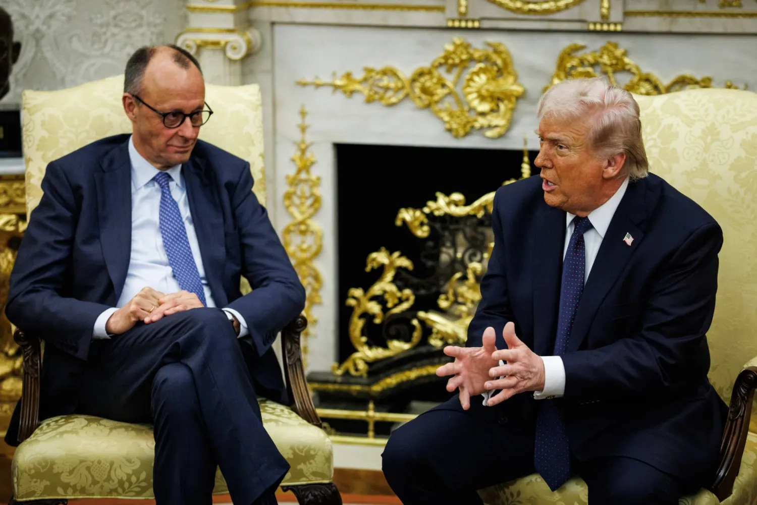 US President Donald Trump (R) and German Chancellor Friedrich Merz hold a bilateral meeting in the Oval Office at the White House in Washington, DC, USA, 03 March 2026 (reissued 02 May 2026). EPA/Samuel Corum / POOL