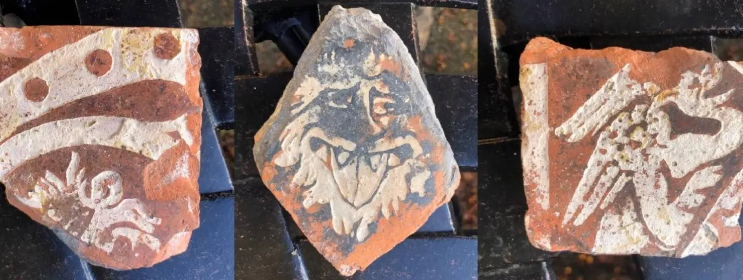 English Heritage was particularly thrilled that one of the fragments had a dragon motif on it, which was previously unknown at the site. (English Heritage)