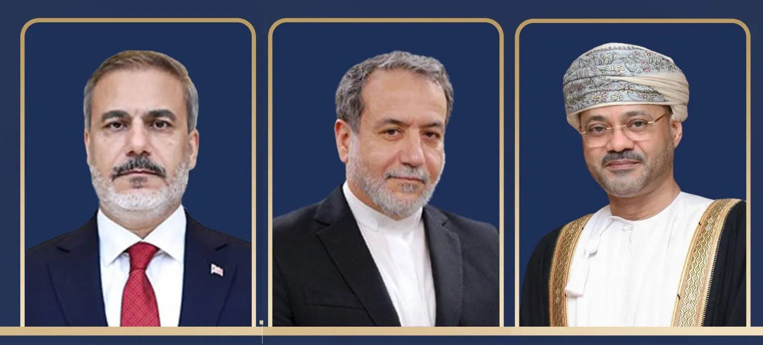 بدر البوسعيدي وزير الخارجية العماني وعباس عراقجي وزير الخارجية الإيراني وهاكان فيدان وزير الخارجية التركي (العمانية)