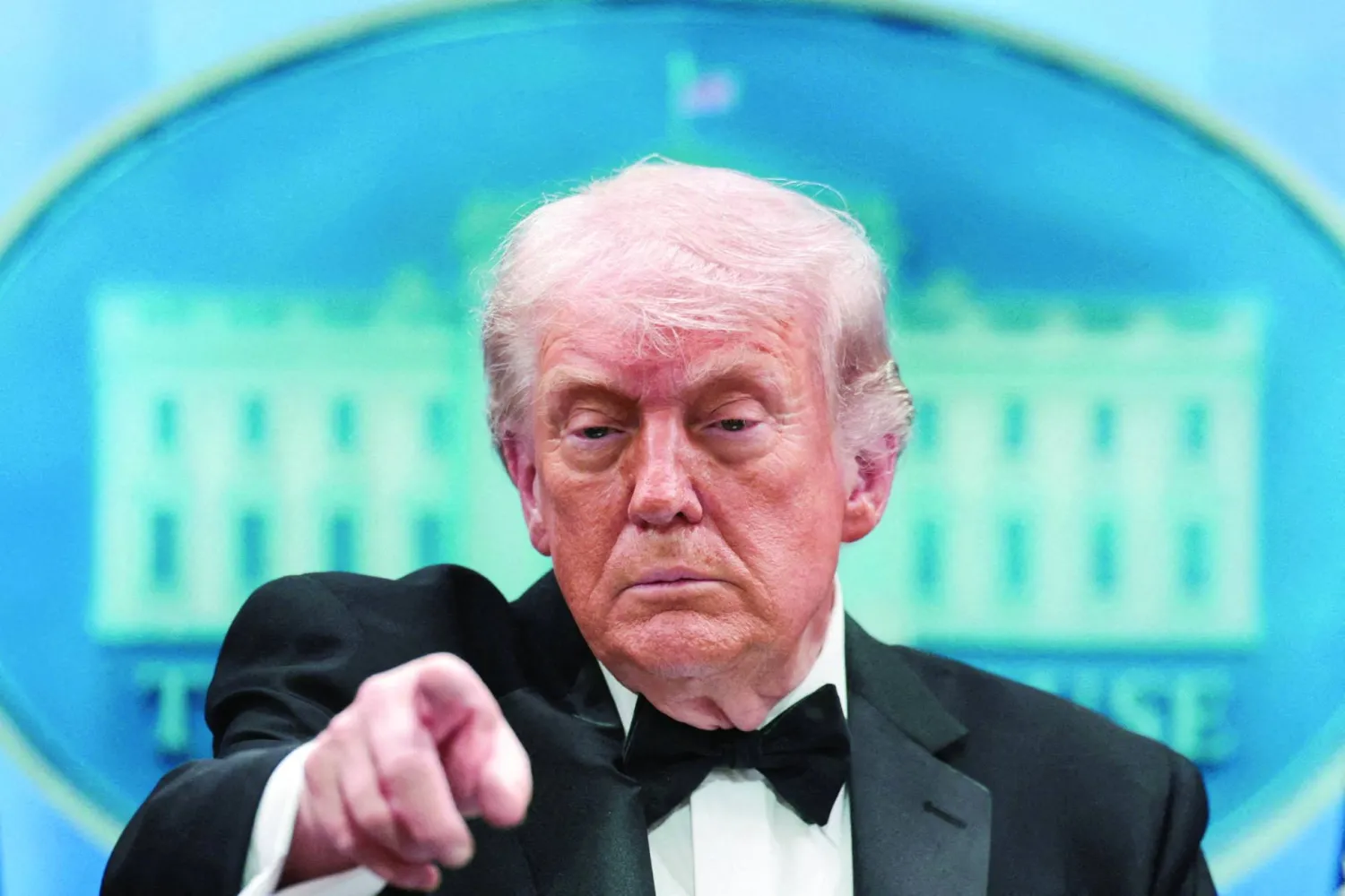 FILE PHOTO: US President Donald Trump takes questions from media at a press briefing at the White House - April 25, 2026. REUTERS/Jonathan Ernst/File Photo
