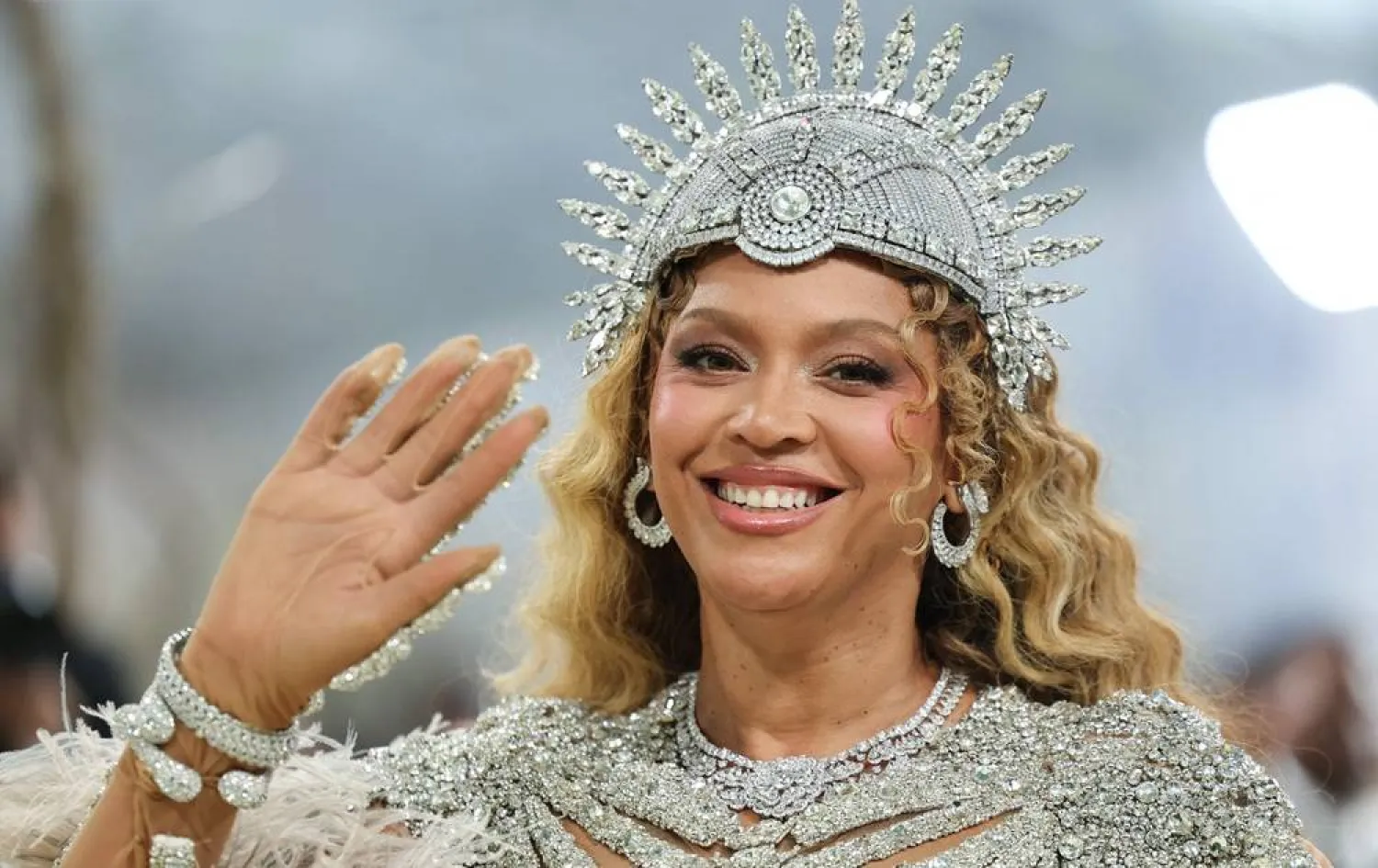 US musician Beyonce arrives for the 2026 Met Gala celebrating "Costume Art" at the Metropolitan Museum of Art, in New York, on May 4, 2026. (AFP)