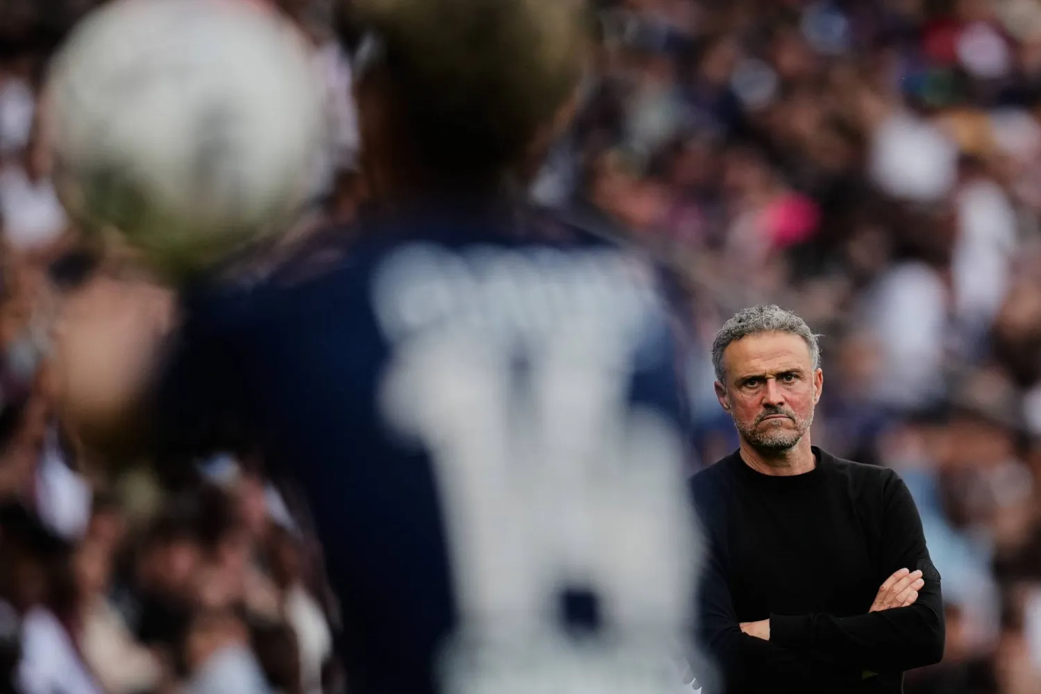  PSG's head coach Luis Enrique during the French League One soccer match between Paris Saint-Germain and Lorient in Paris, France, Saturday, May 2, 2026. (AP) 