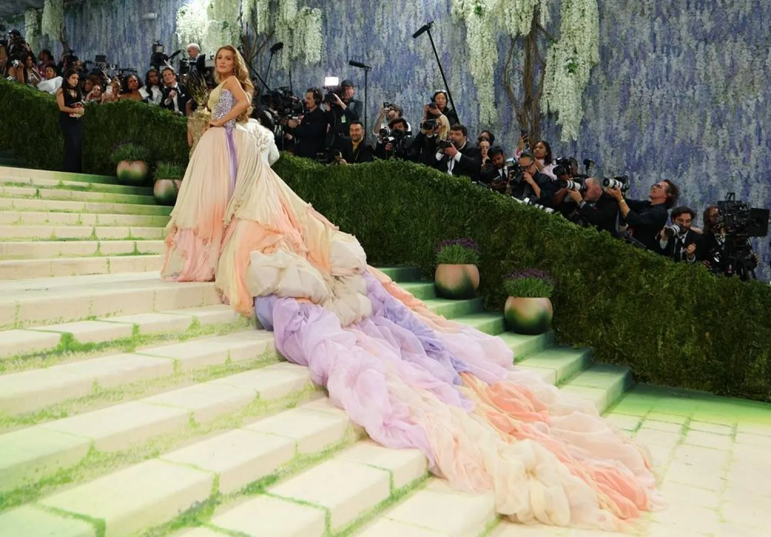  US actress Blake Lively arrives for the 2026 Met Gala celebrating "Costume Art" at the Metropolitan Museum of Art, in New York, on May 4, 2026. (AFP) 
