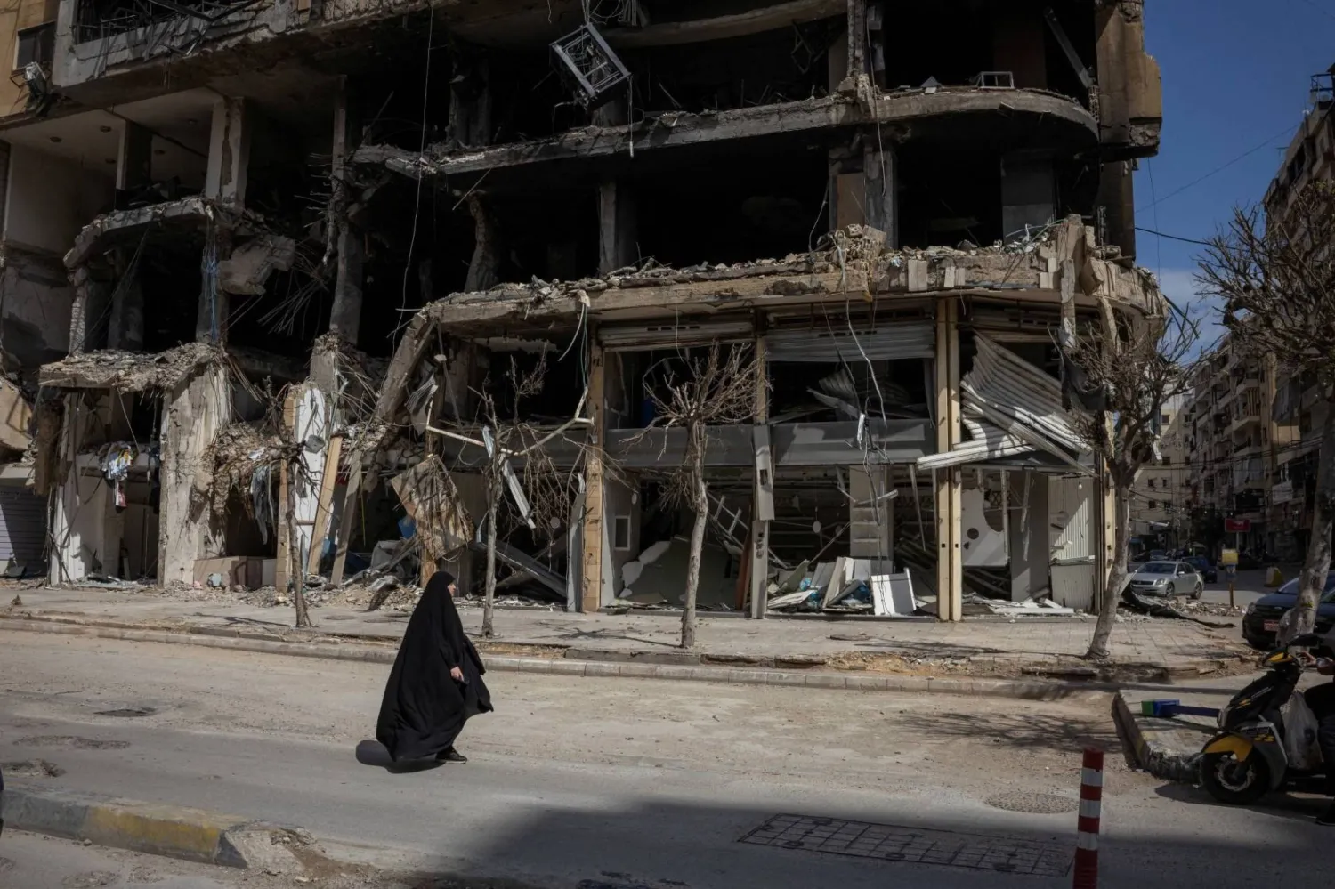Damage to buildings in Beirut’s southern suburbs (Reuters)