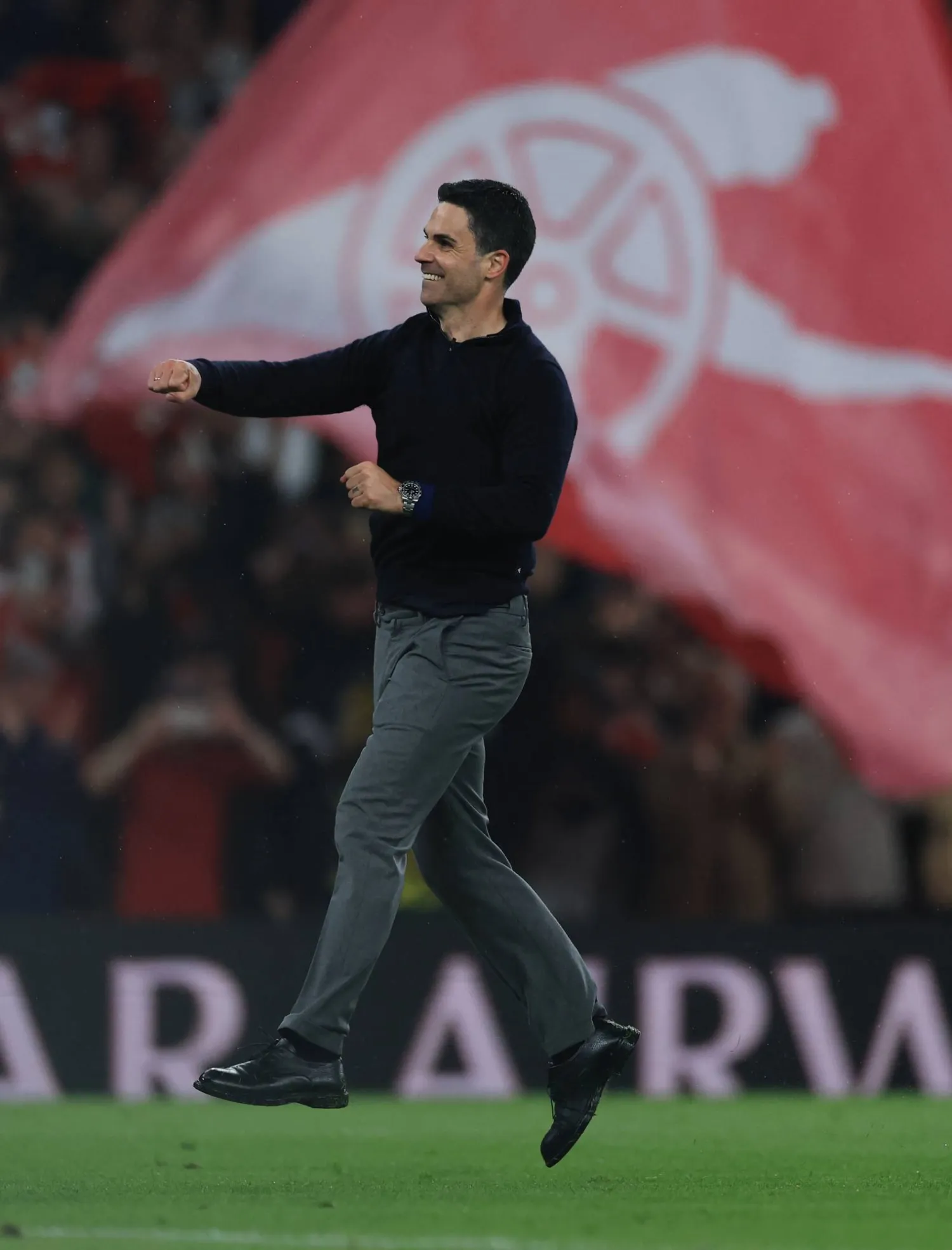  May 5, 2026 Arsenal manager Mikel Arteta celebrates after reaching the UEFA Champions League final Action Images via Reuters/Paul Childs